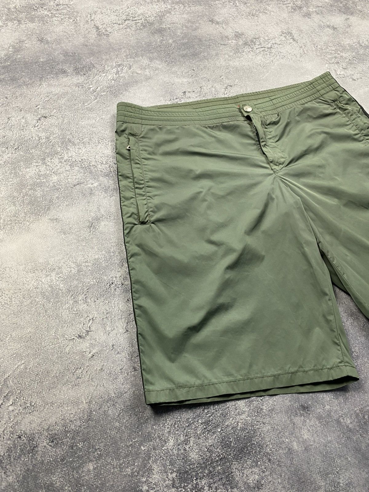Prada Vintage Prada Nylon Swim Shorts Rare Metal Green Size US 32 / EU 48 - 2 Thumbnail