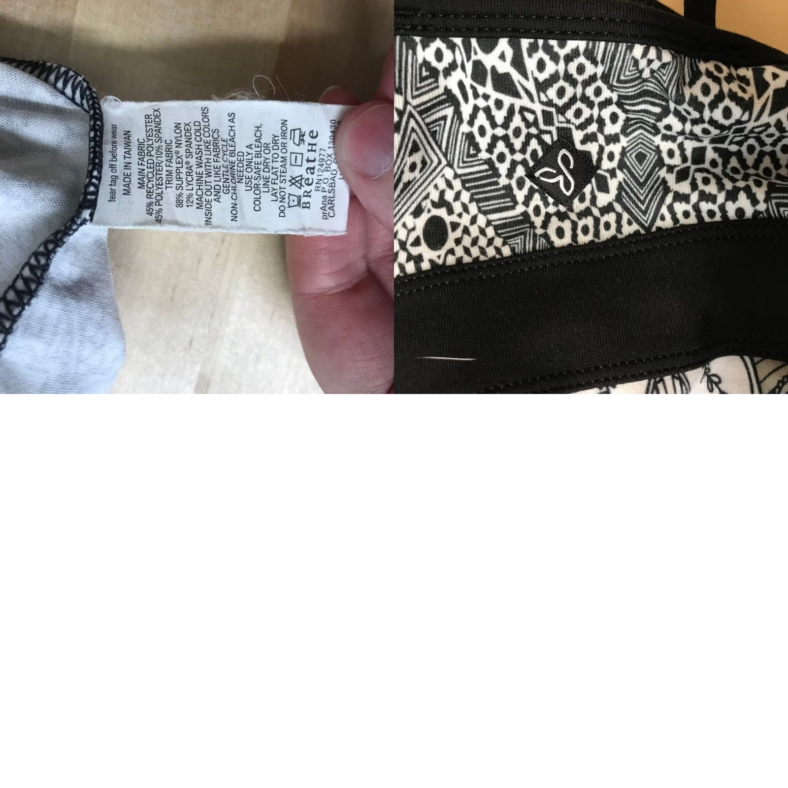 Prana prAna Mandala Print Athletic Dress Black Grey XS Built-in Bra Strappy Back Size XS / US 0-2 / IT 36-38 - 8 Thumbnail