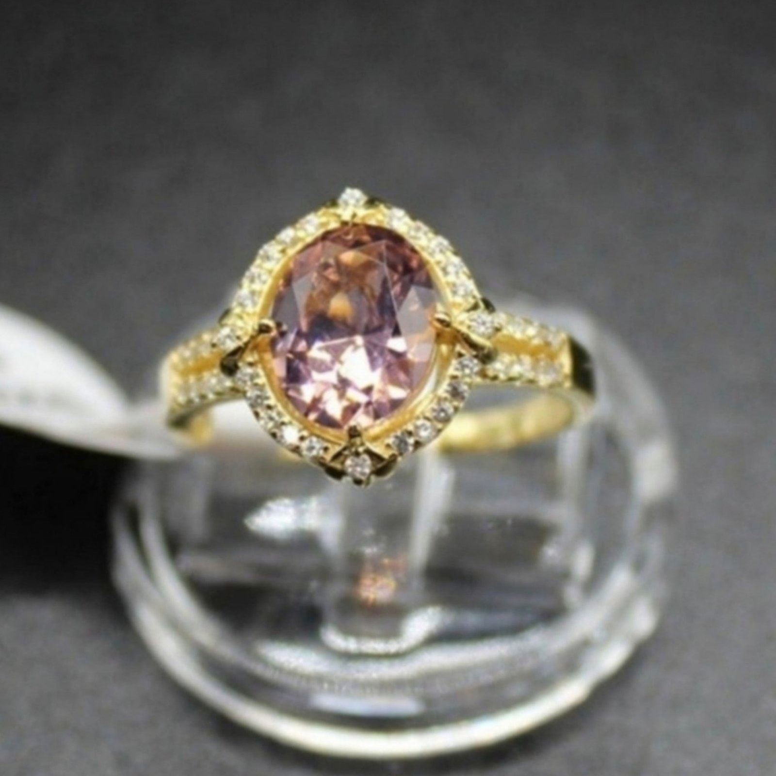 Ringspun Pigeon Egg Ring 925 Sterling Silver 18k Yellow Gold/Pink 7 Size ONE SIZE - 4 Thumbnail