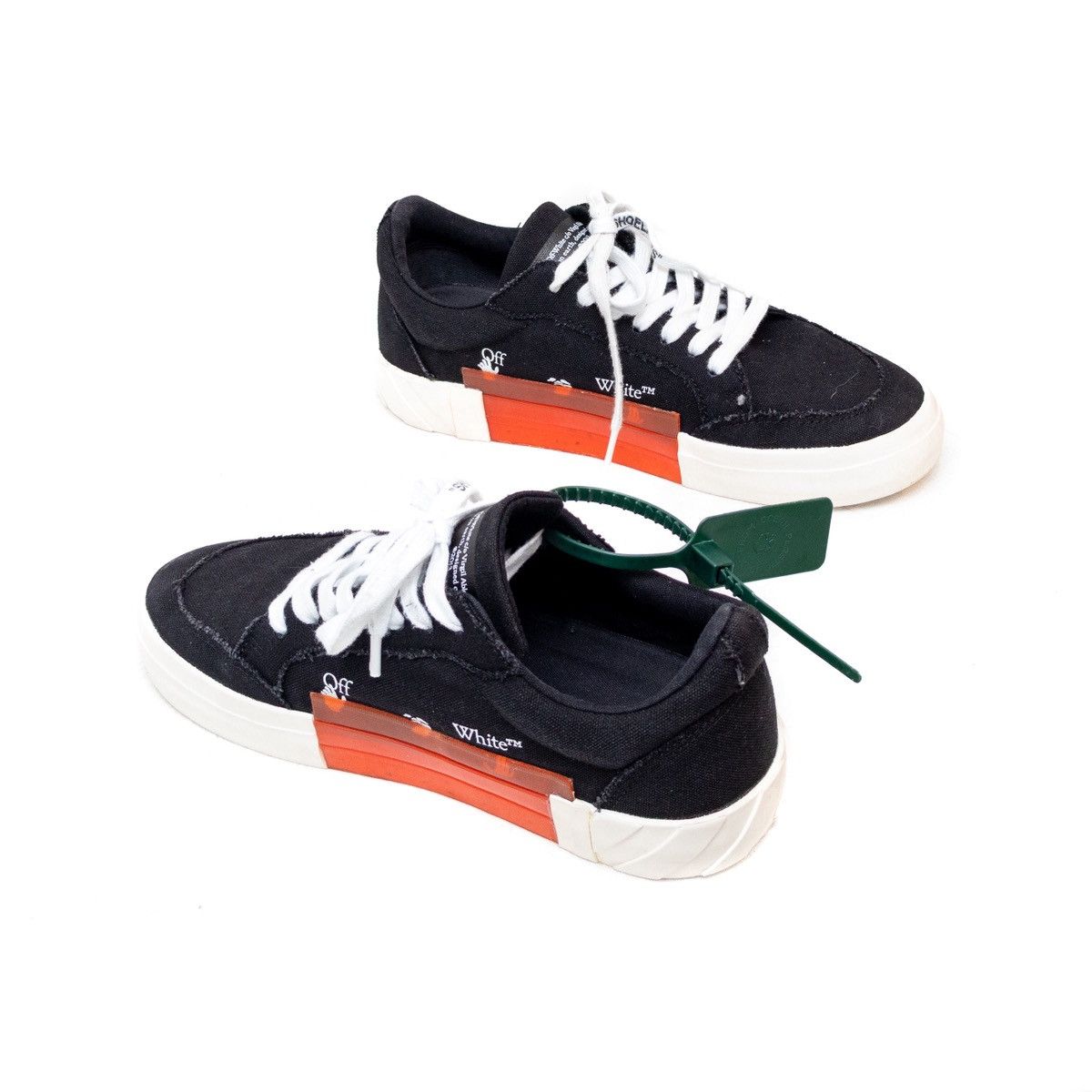 Off-White × Virgil Abloh Off-White Womens Vulcanized Low Top Sneakers BlackWhite US 8 Size US 8 / IT 38 - 6 Thumbnail