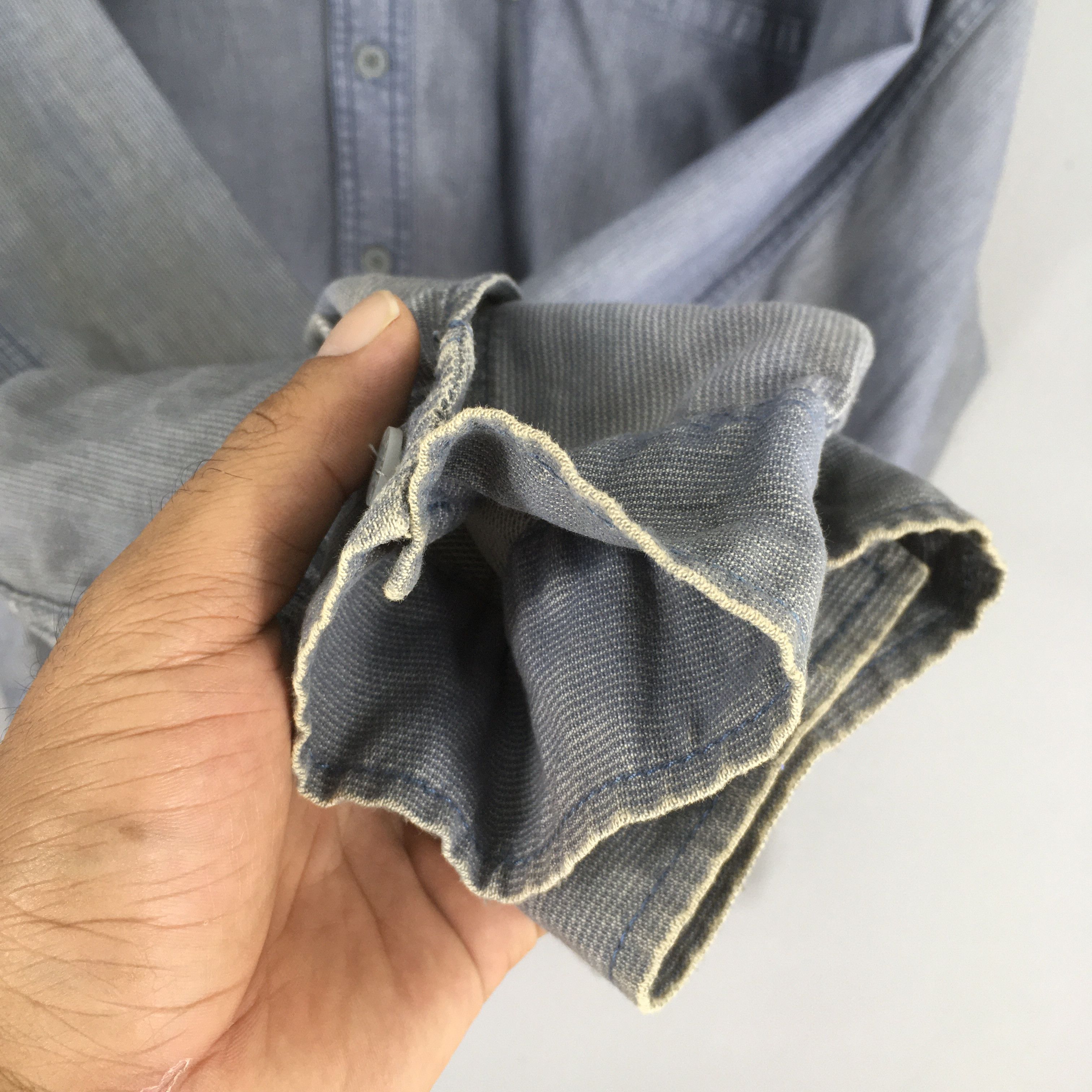 Levi's Vintage Levis Strauss Band Collar Shirt 2XLarge Size US XXL / EU 58 / 5 - 4 Thumbnail