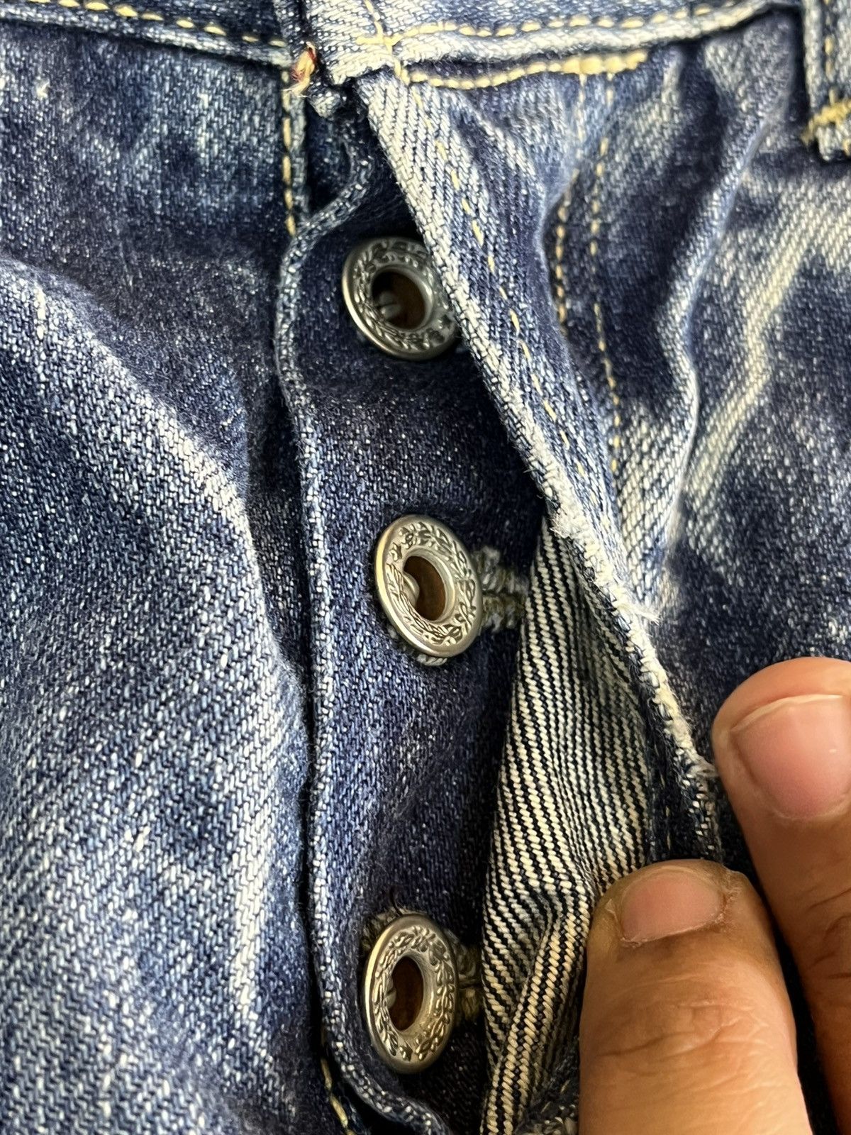 Le Grande Bleu (L.G.B.) Vintage Domingo Selvedge Distressed Denim Size US 29 - 11 Thumbnail