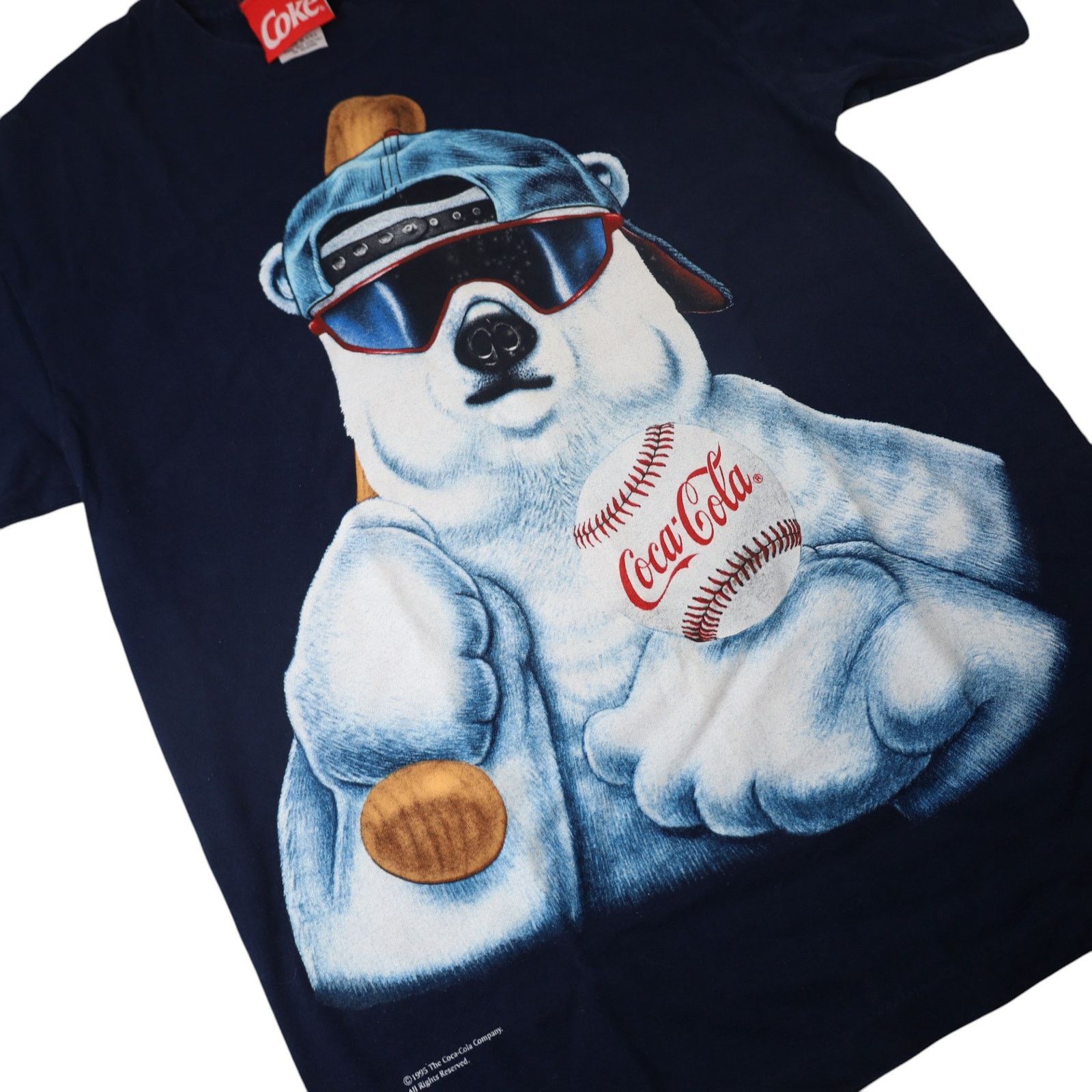 Coca Cola × Vintage Vintage Coca Cola Polar Bear Graphic T Shirt Size US L / EU 52-54 / 3 - 3 Thumbnail