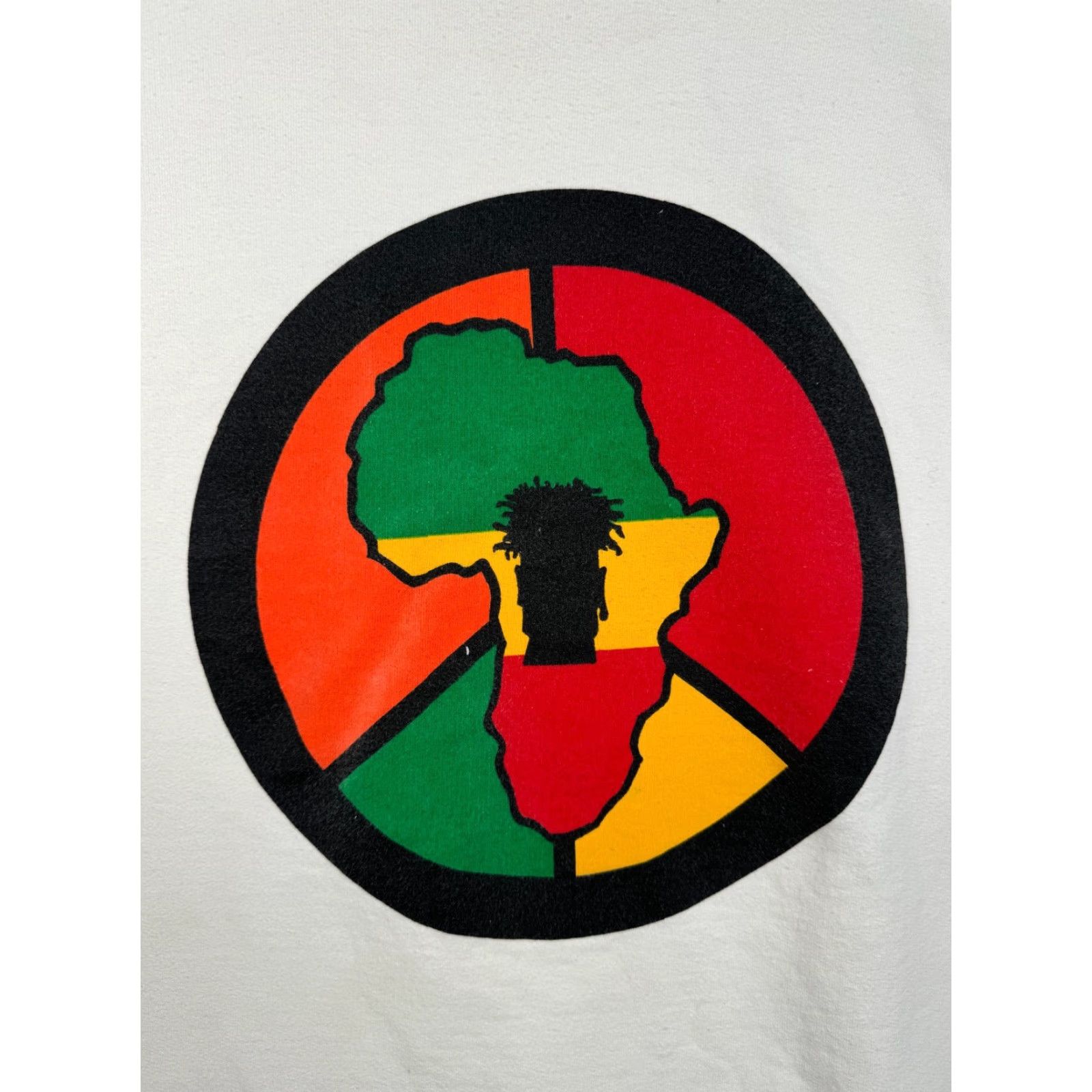 Vintage VINTAGE 90s Rasta Africa Circle Graphic Sweatshirt Mens White XL/XXL Size US XL / EU 56 / 4 - 7 Thumbnail