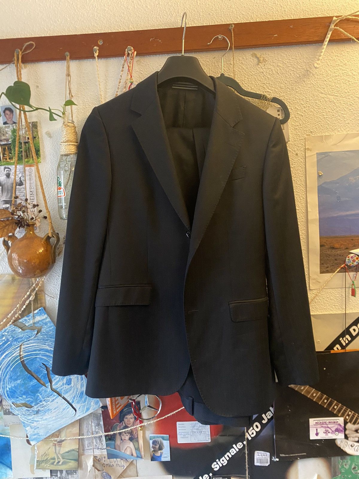 Moschino Navy pinstripe moschino runway suit Size 46R - 1 Thumbnail