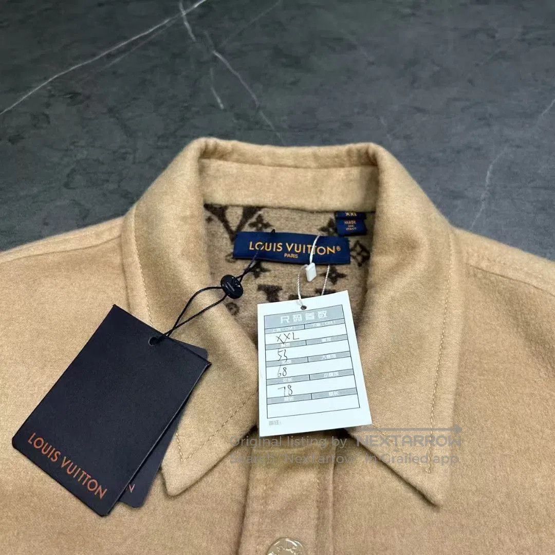 Louis Vuitton Louis Vuitton Alpaca Khaki Collar Button Coat. Size US XXL / EU 58 / 5 - 4 Thumbnail