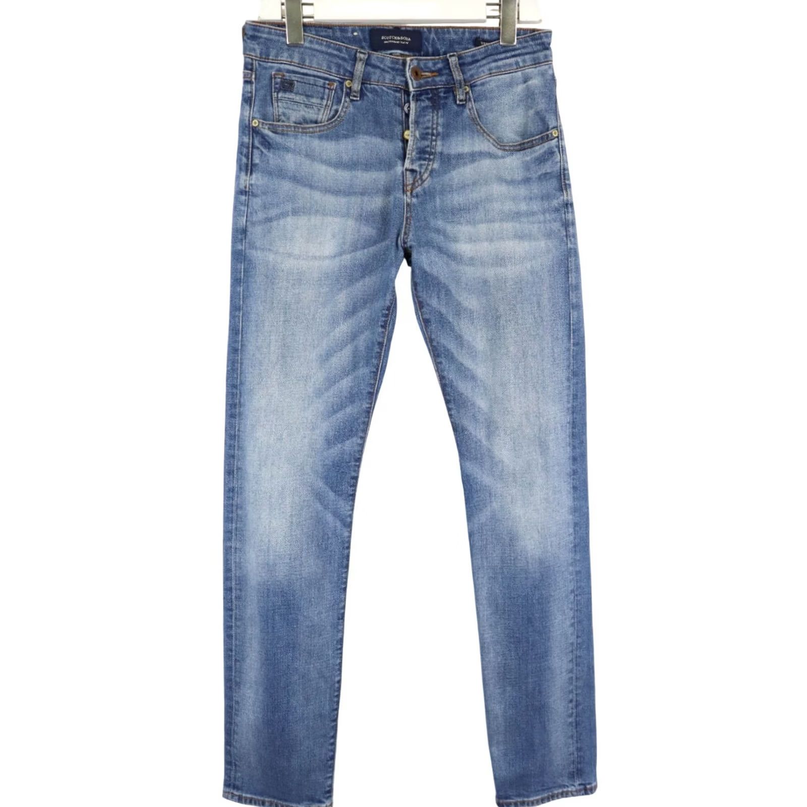 Scotch & Soda SCOTCH & SODA Vernon Jeans Men's W30/L32 Slim Fit Button Fly Fade Whisker Blue Denim Slim Jeans Mens Size US 30 / EU 46 - 2 Thumbnail
