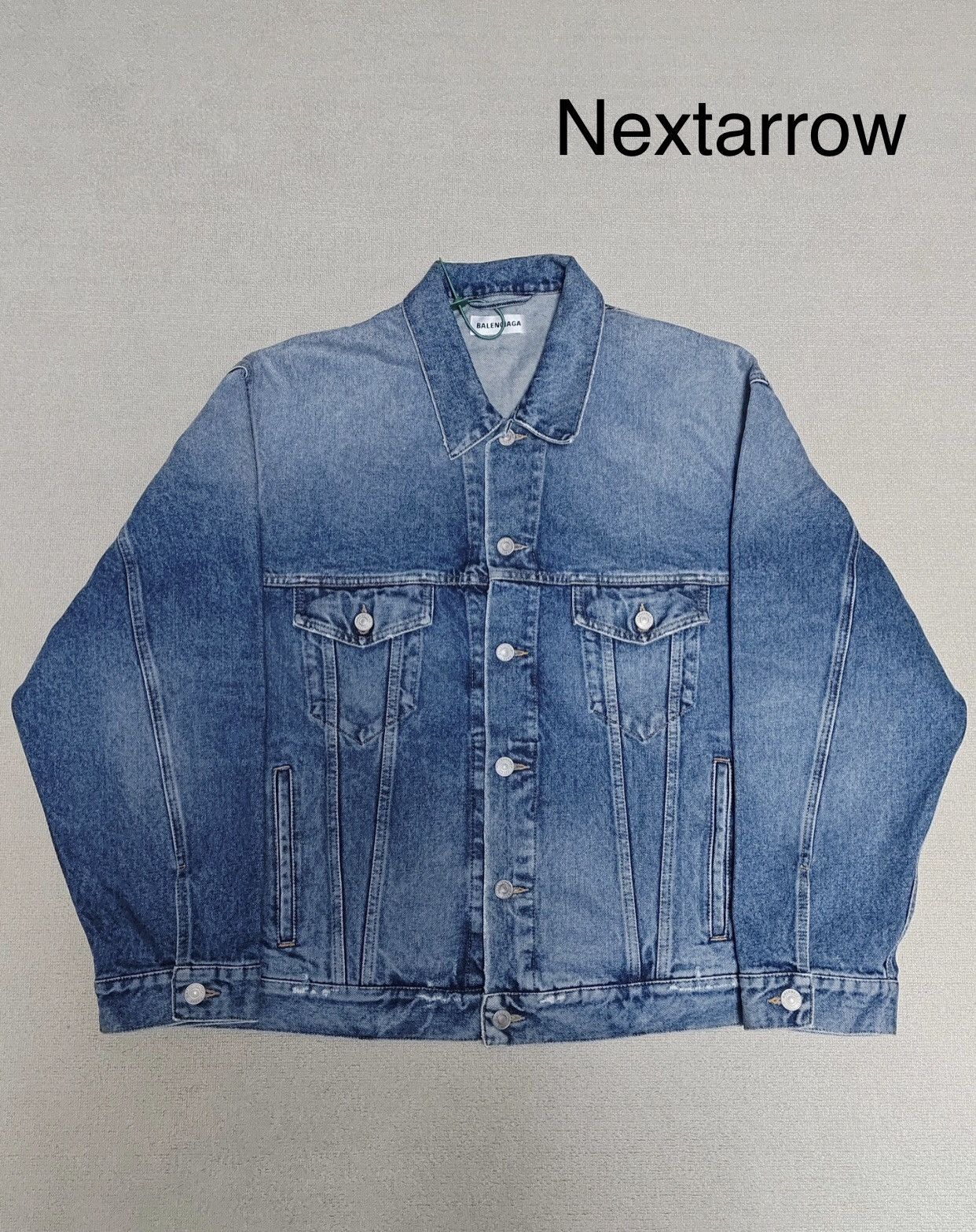 Balenciaga Balenciaga 23ss rhinestone logo vintage denim jacket 2412- Size US S / EU 44-46 / 1 - 2 Thumbnail