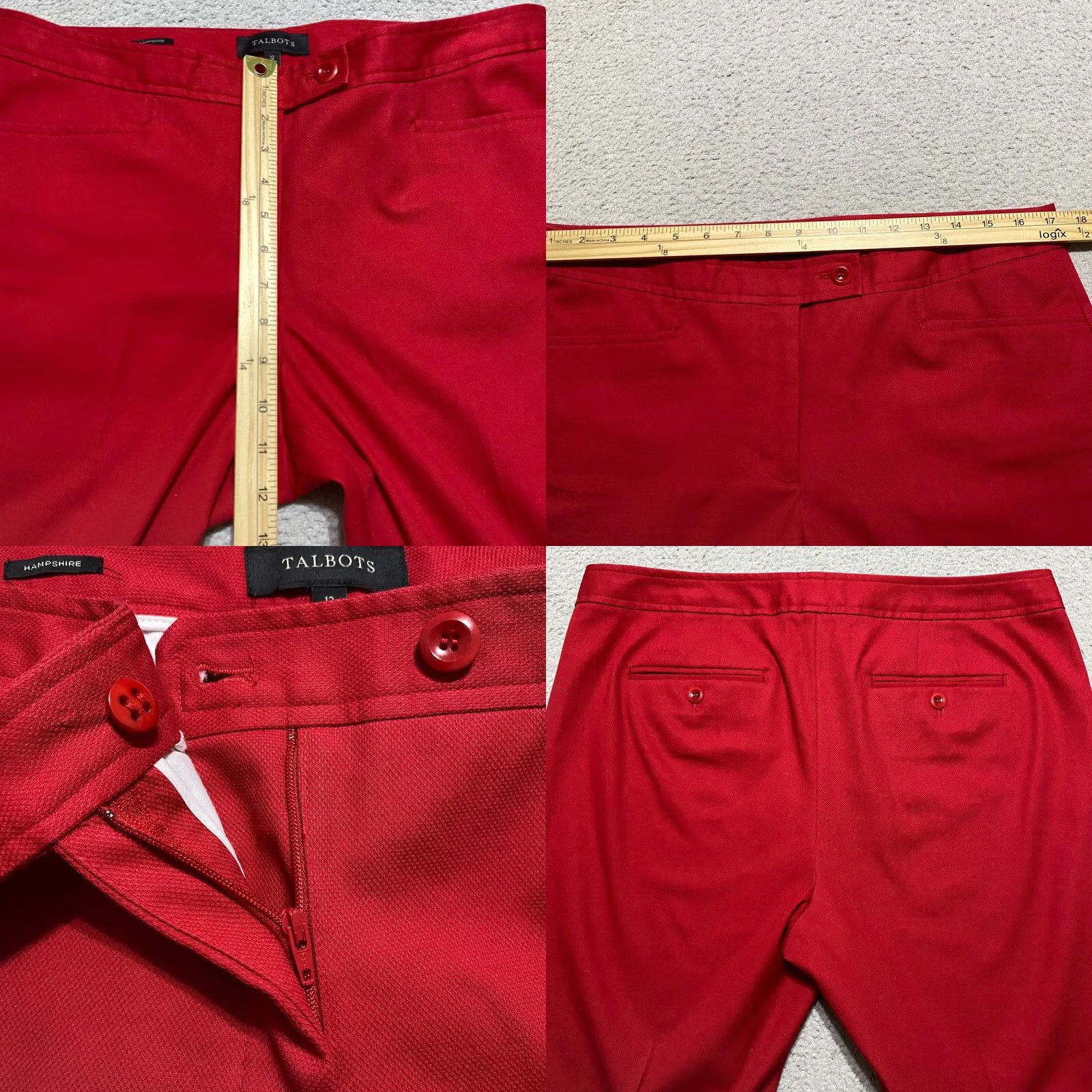 Talbots Talbots Womens 12 Red Straight Hampshire Dress Pants Business Casual High Rise Size 34" / US 12 / IT 48 - 8 Thumbnail