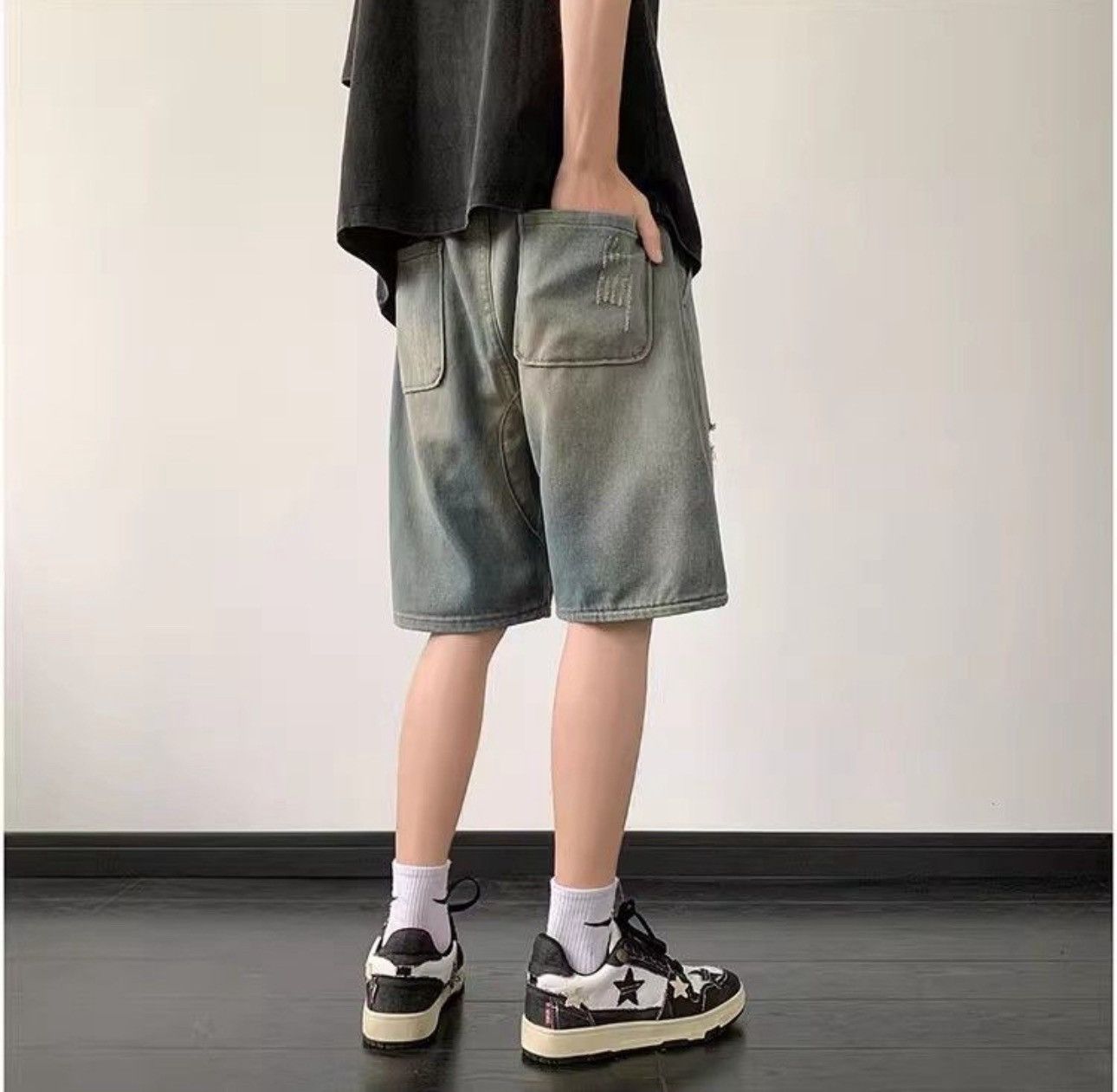 Japanese Brand × Jean Retro straight distressed shorts y2k Size US 32 / EU 48 - 5 Thumbnail