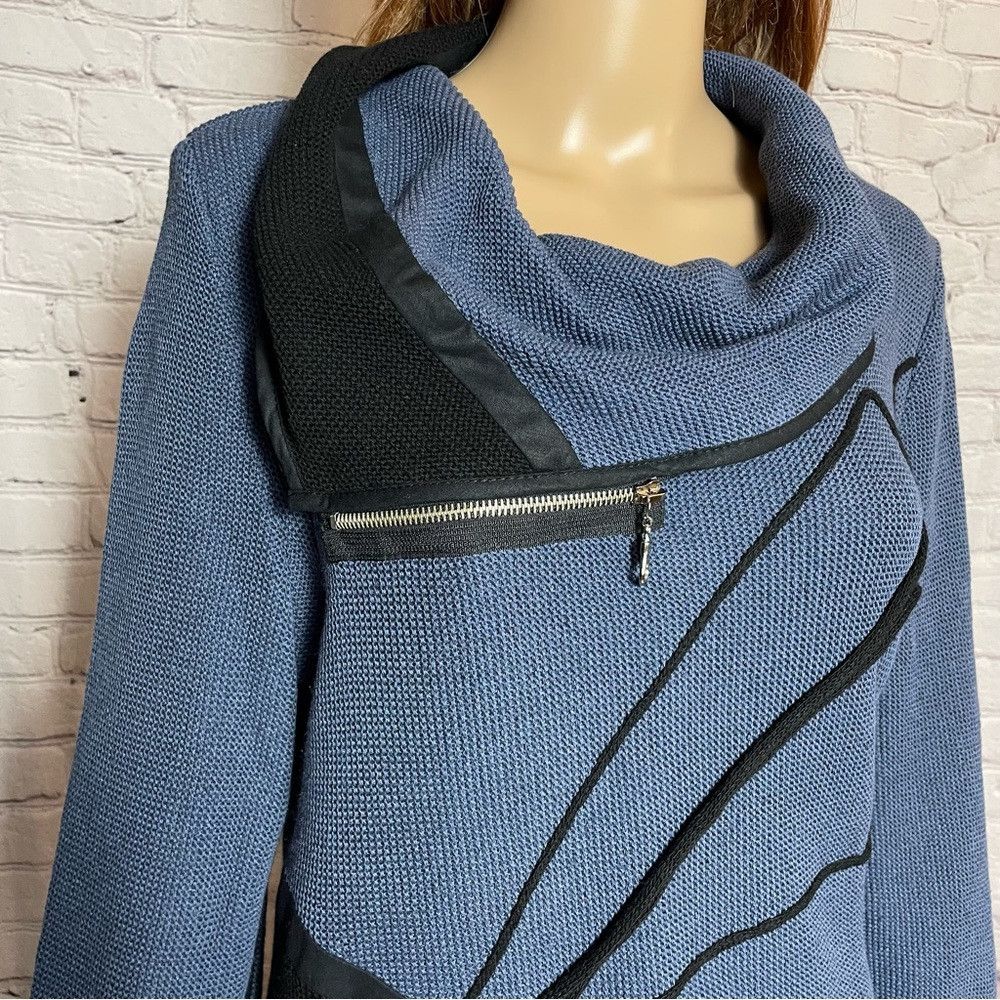 Other New Jaskar Sweater Blue Black Cotton Blend European Sweater Size L / US 10 / IT 46 - 2 Thumbnail