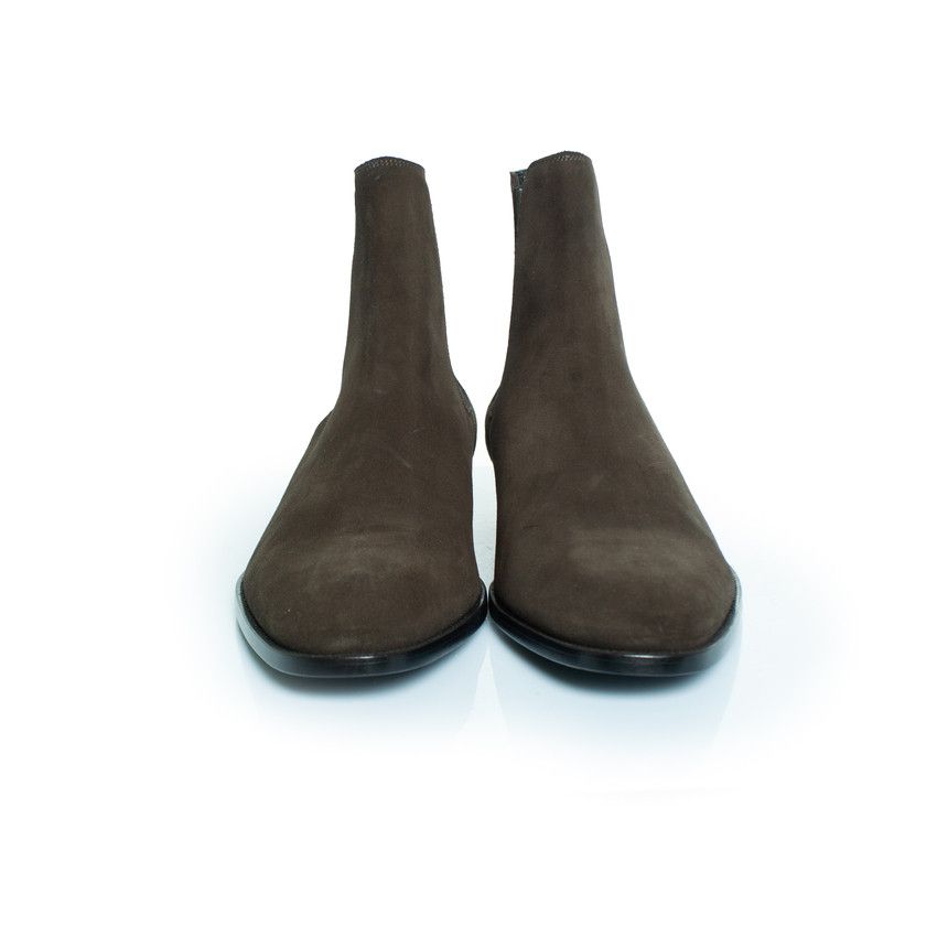 Saint Laurent Paris Saint Laurent, Kaki suede Chelsea ankle boots Size US 11.5 / EU 44-45 - 3 Thumbnail