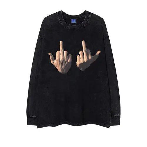 Japanese Brand Vintage Hip Hop Hand Printed Aged Long Sleeve T-Shirt Size US L / EU 52-54 / 3 - 7 Thumbnail