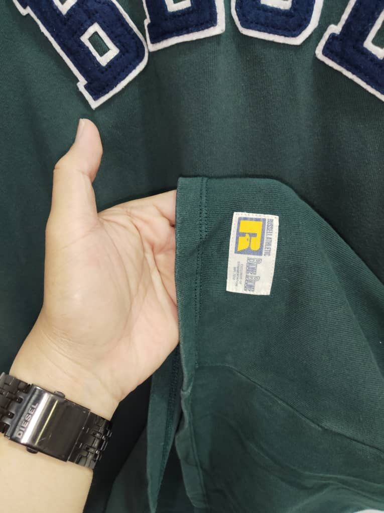 Vintage Vintage BLUE ON GREEN SHIRT Vintage 80s Russell Athletics Size US L / EU 52-54 / 3 - 10 Thumbnail