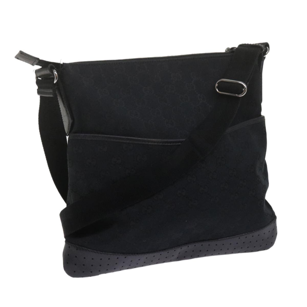 image of Gucci GG Canvas Shoulder Bag Black 145857 Auth Ep2791, Women's