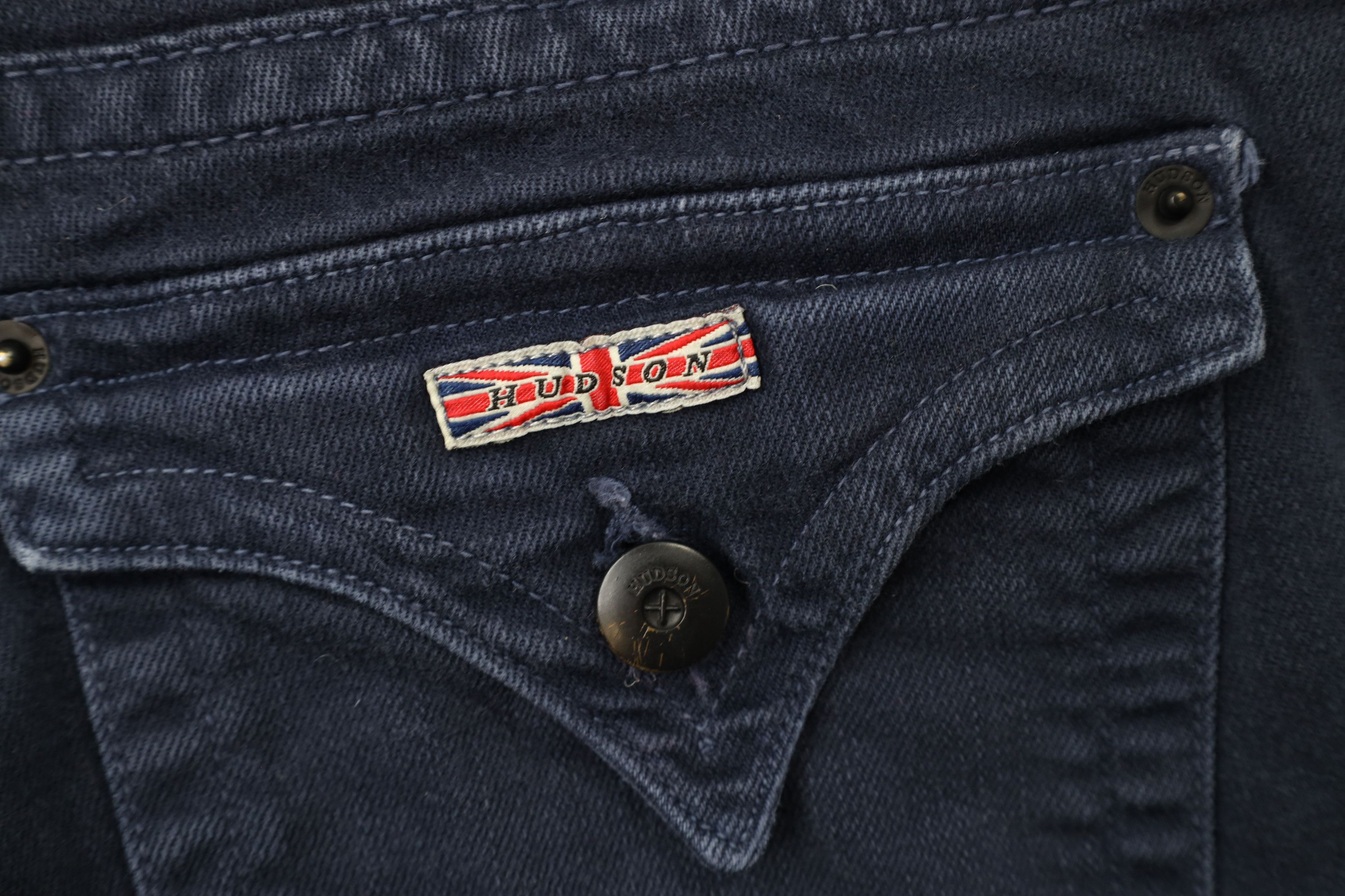 Vintage Hudson Jeans Flared Bootcut Stretch Denim Jeans Navy Blue Size 28" / US 6 / IT 42 - 14 Thumbnail