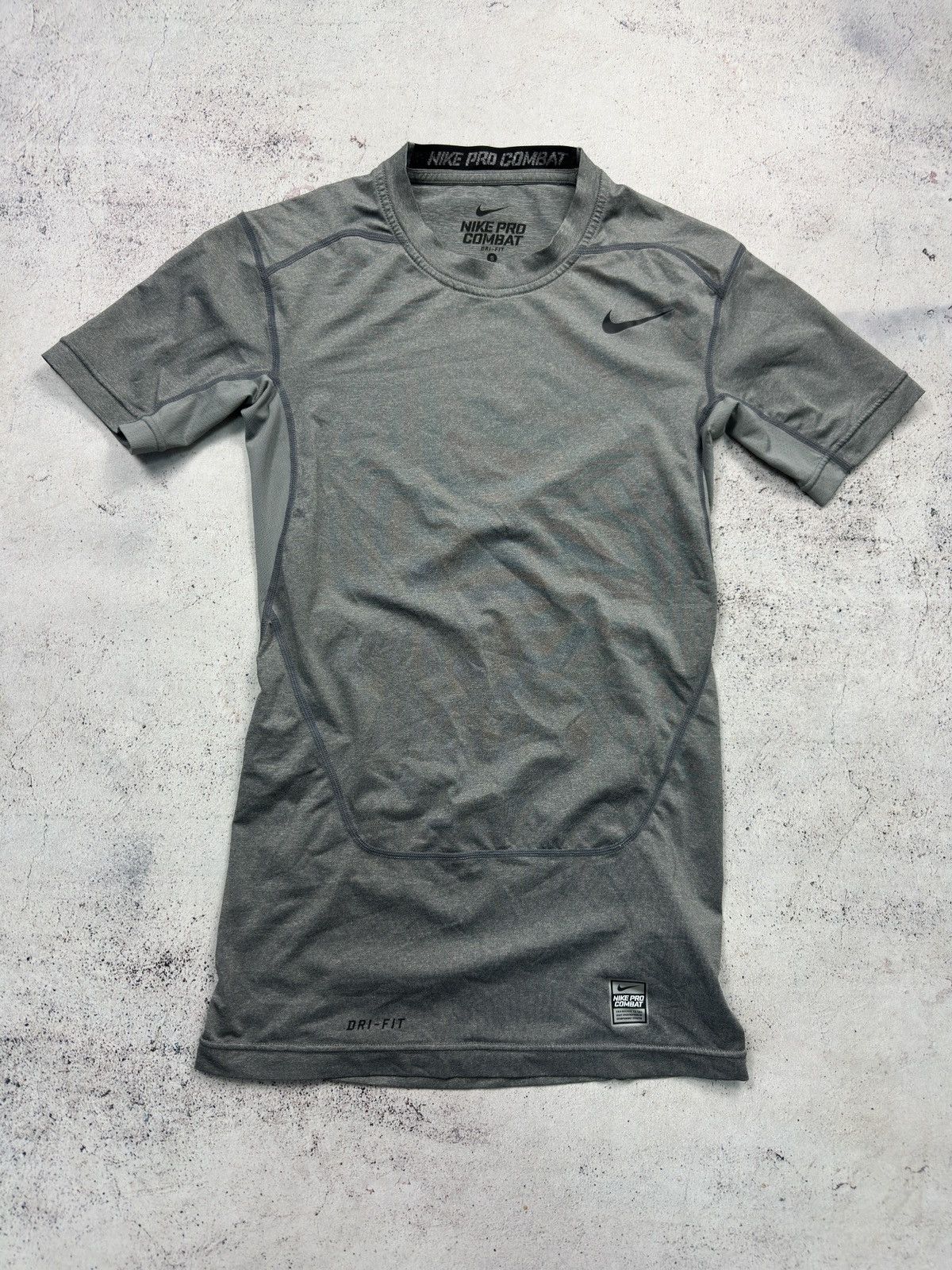 Nike Nike Pro Combat Gray Training T Shirt Size S Size US S / EU 44-46 / 1 - 1 Thumbnail