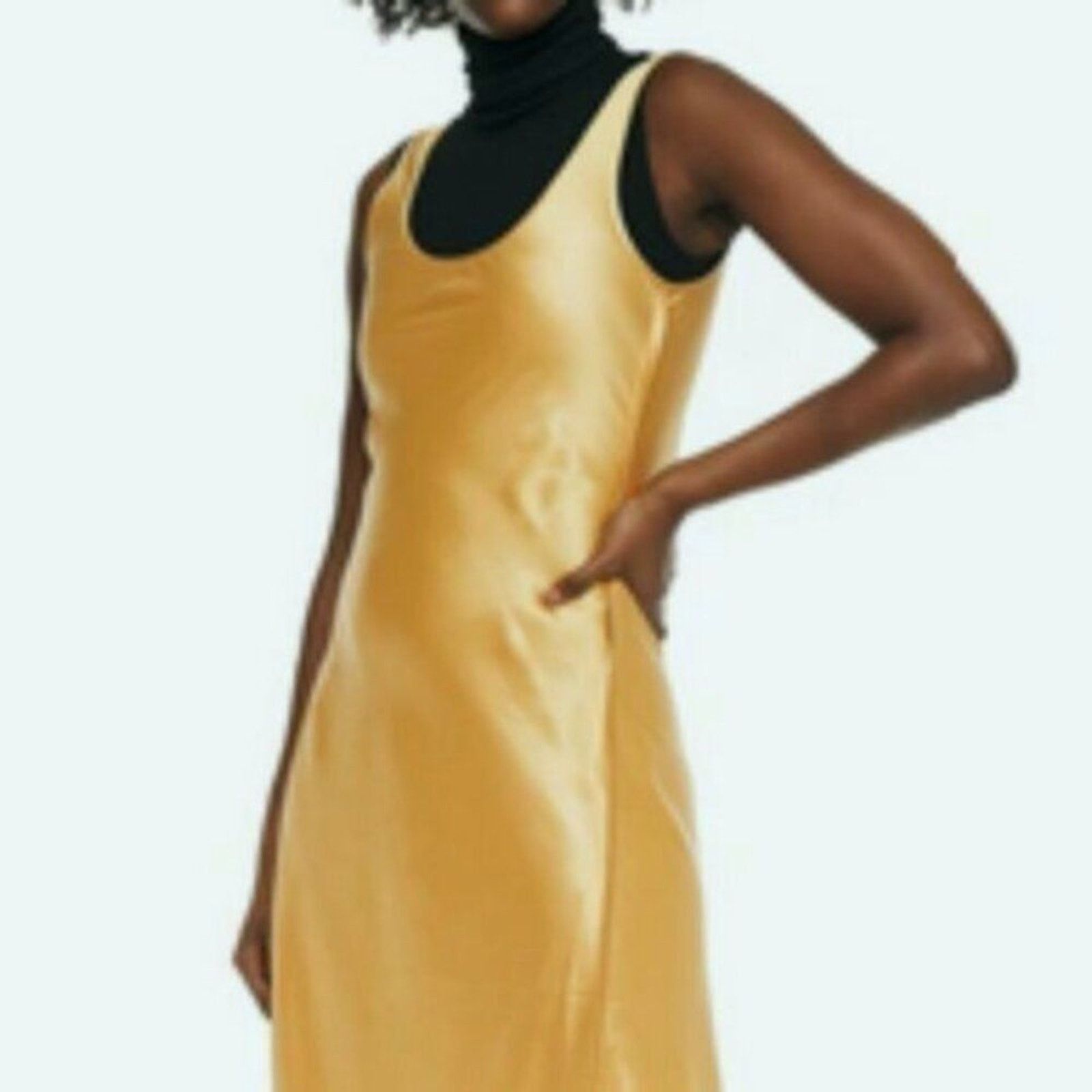 Acne Studios Acne Studios Satin slip dress Gold US 10 Size L / US 10 / IT 46 - 5 Thumbnail