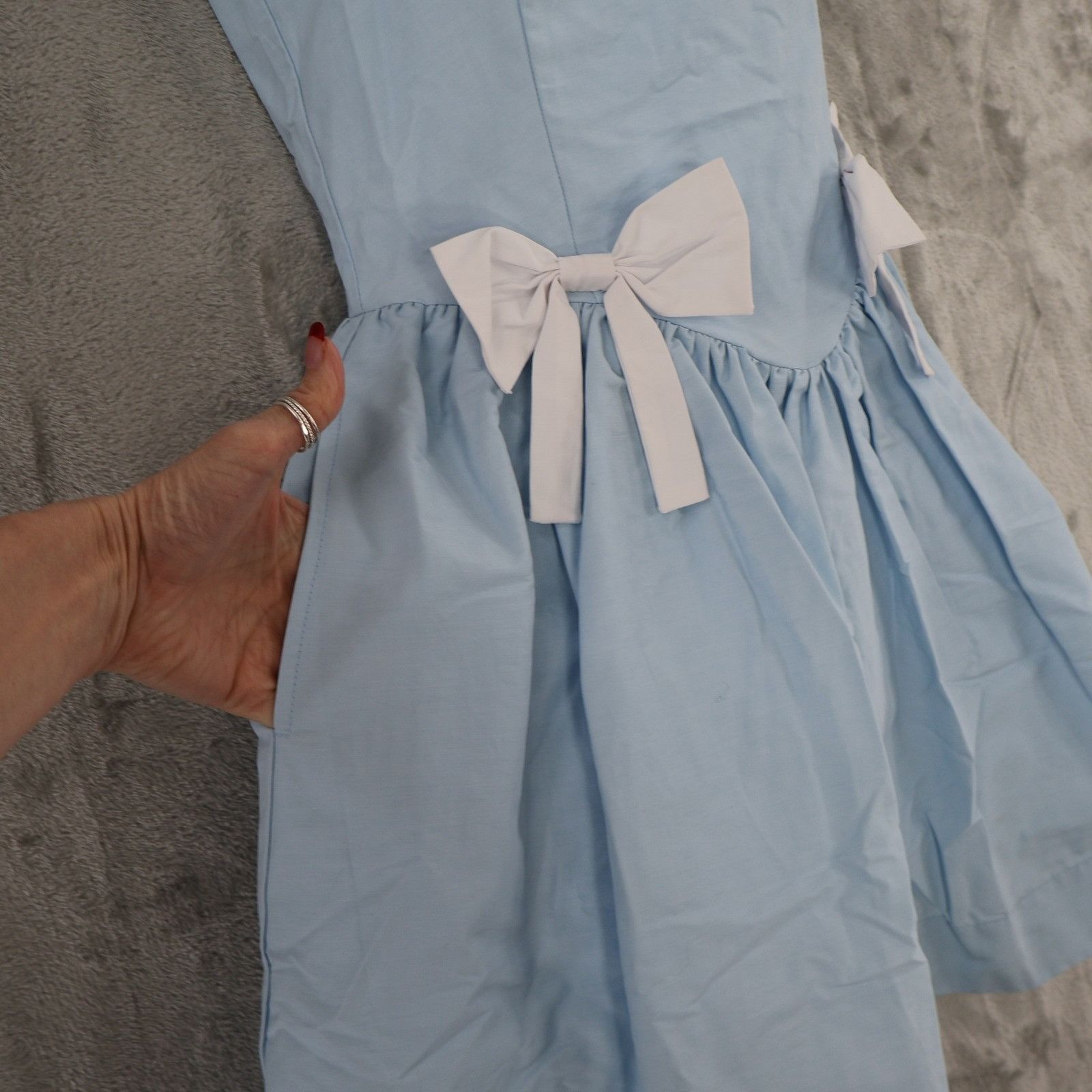 Ciao Lucia Ciao Lucia Blue Bow Mini Dress Women S Girlhood Coquette NWT Size S / US 4 / IT 40 - 5 Thumbnail
