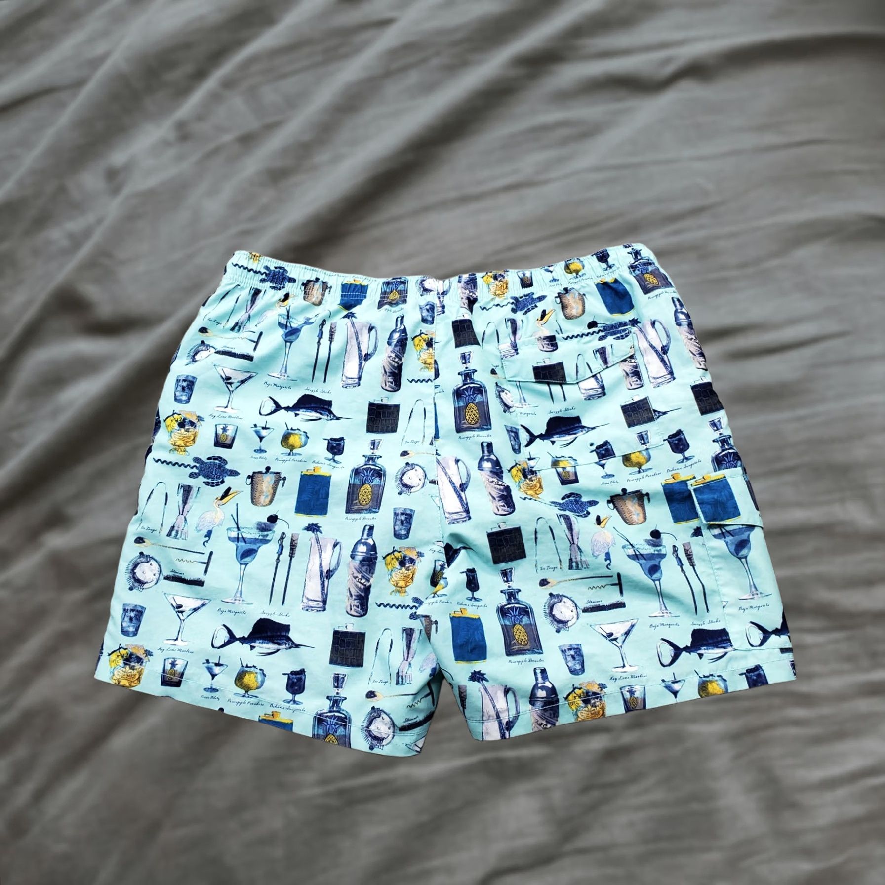 Tommy Bahama Tommy Bahama Swim Trunks Mens XL Multi Aloha Cocktail Bar Print Drawstring Shorts Size US 36 / EU 52 - 1 Thumbnail