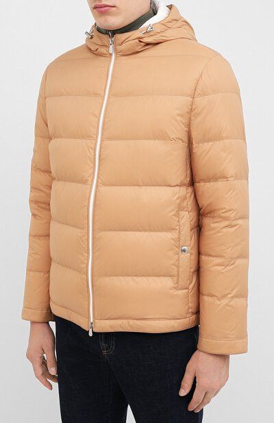 Brunello Cucinelli o1w1db10225 Hooded Down Jacket in Beige Size US XS / EU 42 / 0 - 2 Thumbnail