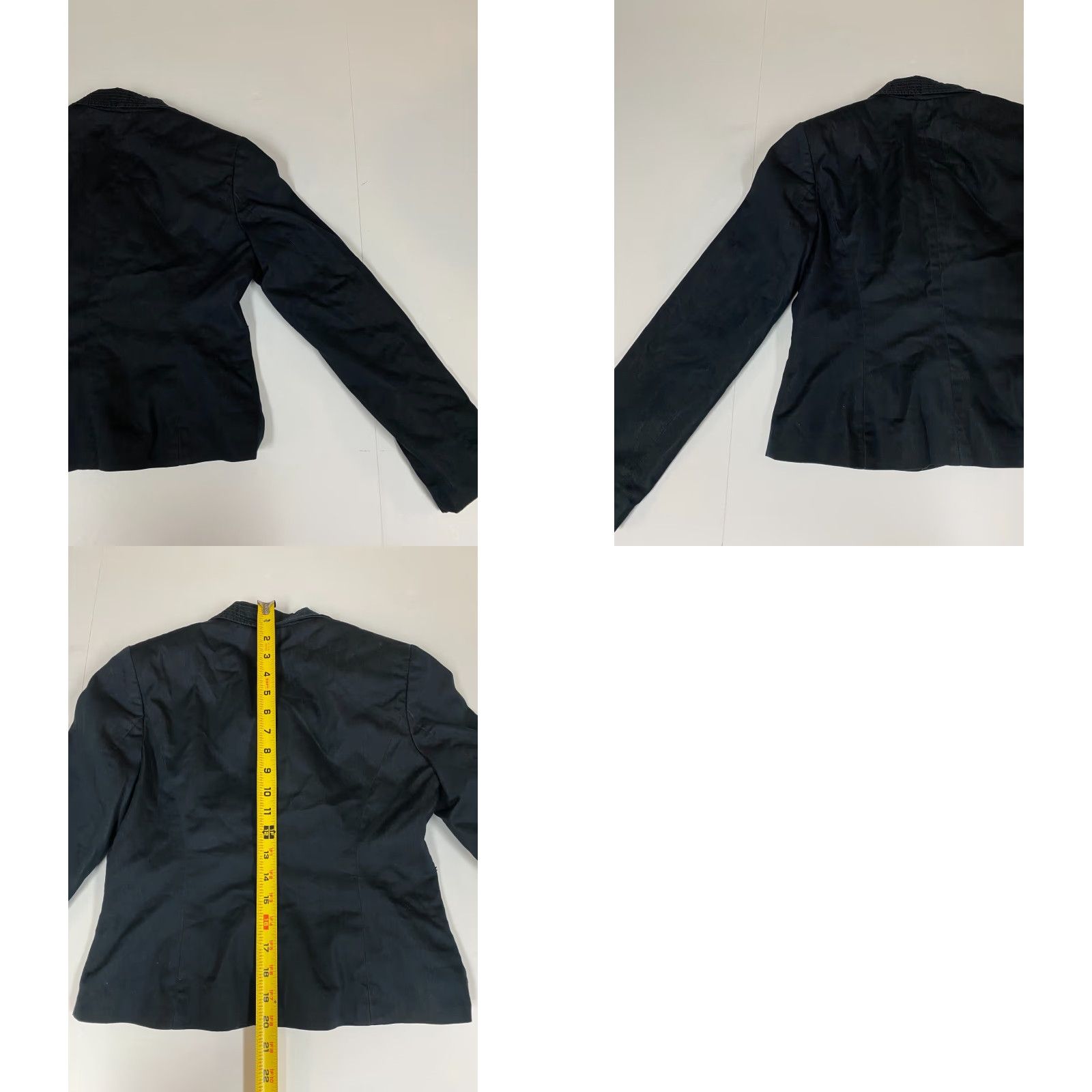 Vintage Signature by Larry Levine Womens Blazer 2P Petite Blue Notch Lapel Single-Breasted Wool Blend Tuxedo Lightweight Fall Winter Size XS / US 0-2 / IT 36-38 - 8 Thumbnail