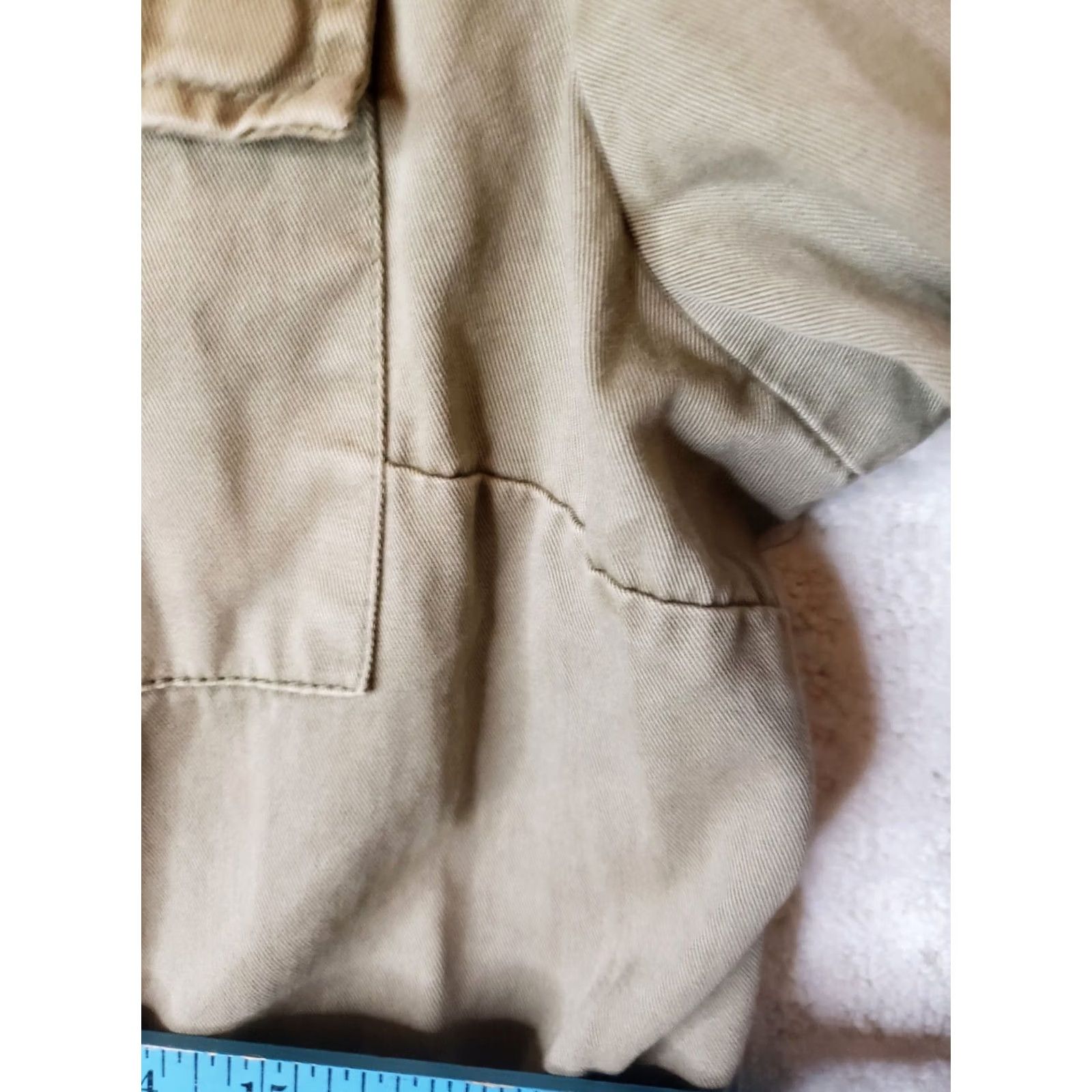 Vintage British Khaki Women's M Military Utility Cargo Safari Jacket Light Weight Olive Green Size M / US 6-8 / IT 42-44 - 6 Thumbnail