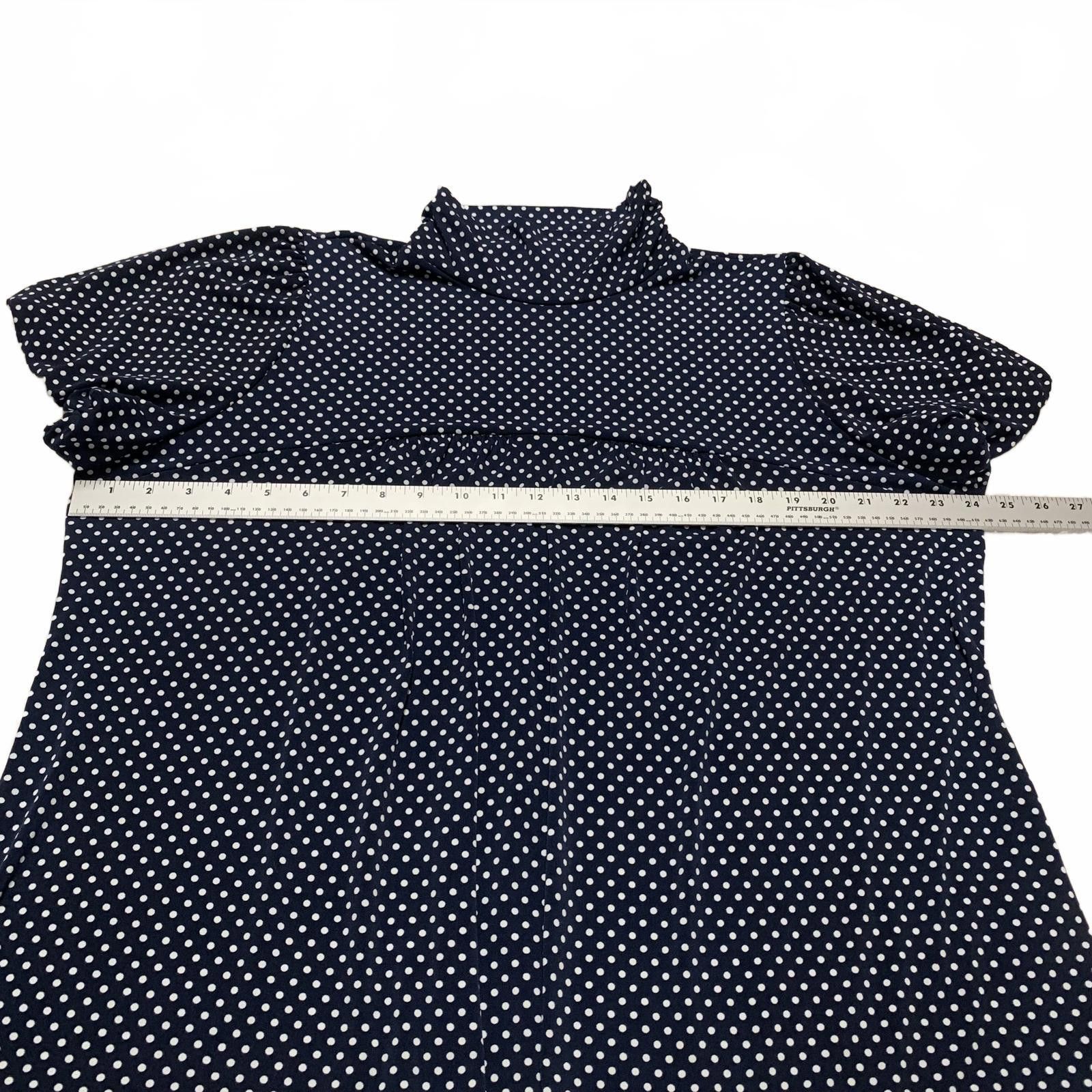 Other Dressbarn Women's Size 3X Navy White Polka Dot Blouse USA Size 3XL / US 20-22 - 3 Thumbnail