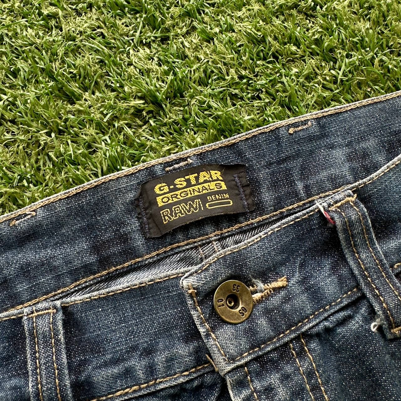 G-Star VINTAGE G STAR RAW BAGGY BIG LOGO FLARED HYPE WASHED JEANS Size US 30 / EU 46 - 4 Thumbnail