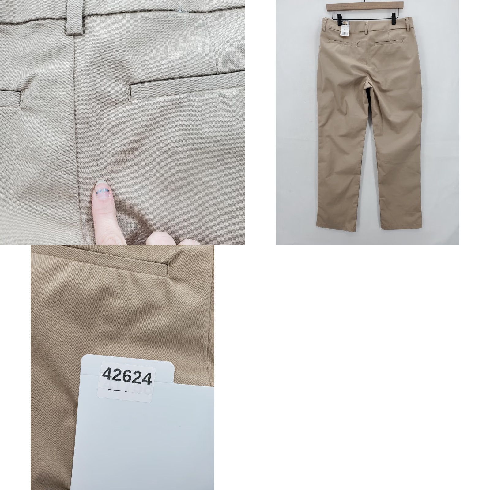 Lee Lee Pants Womens 12 Short Khaki Straight Leg Mid Rise Wrinkle Free Chino Stretch Pants Size 34" / US 12 / IT 48 - 10 Thumbnail