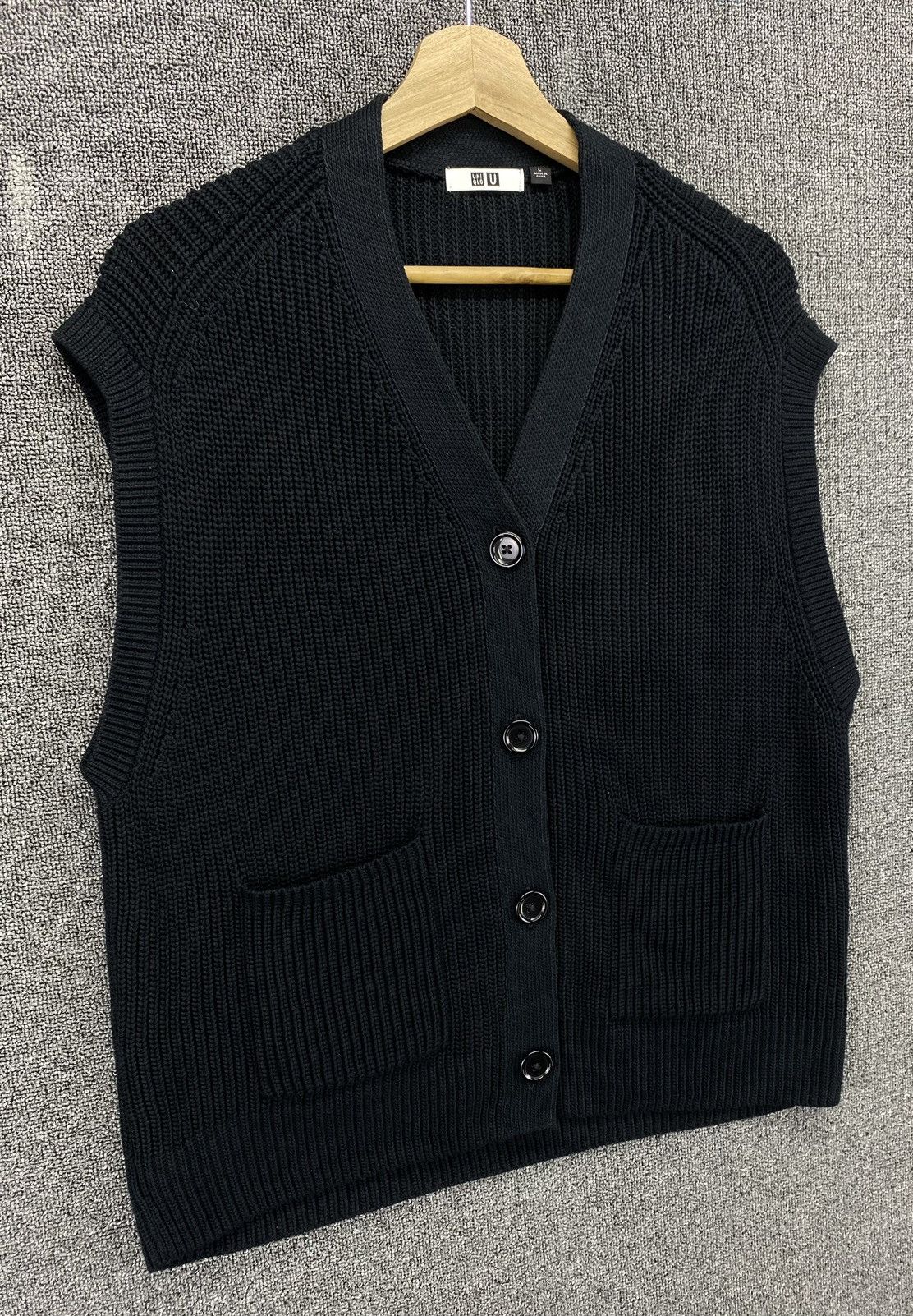 Lemaire × Uniqlo Lemaire x Uniqlo Luxury Rare Black Knitted Vest Size L / US 10 / IT 46 - 2 Thumbnail