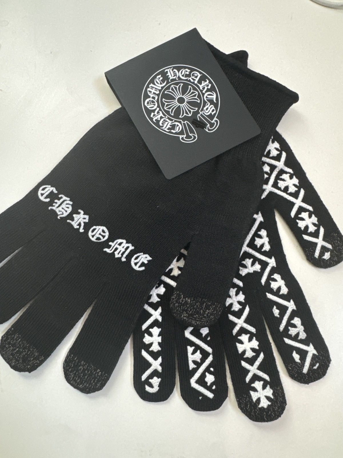 ★人気★【Chrome Hearts】★CH Checkmate Work Gloves BLAC.K★ Buy Chrome Hearts Checkmate Work Gloves Black Size M | SASOM