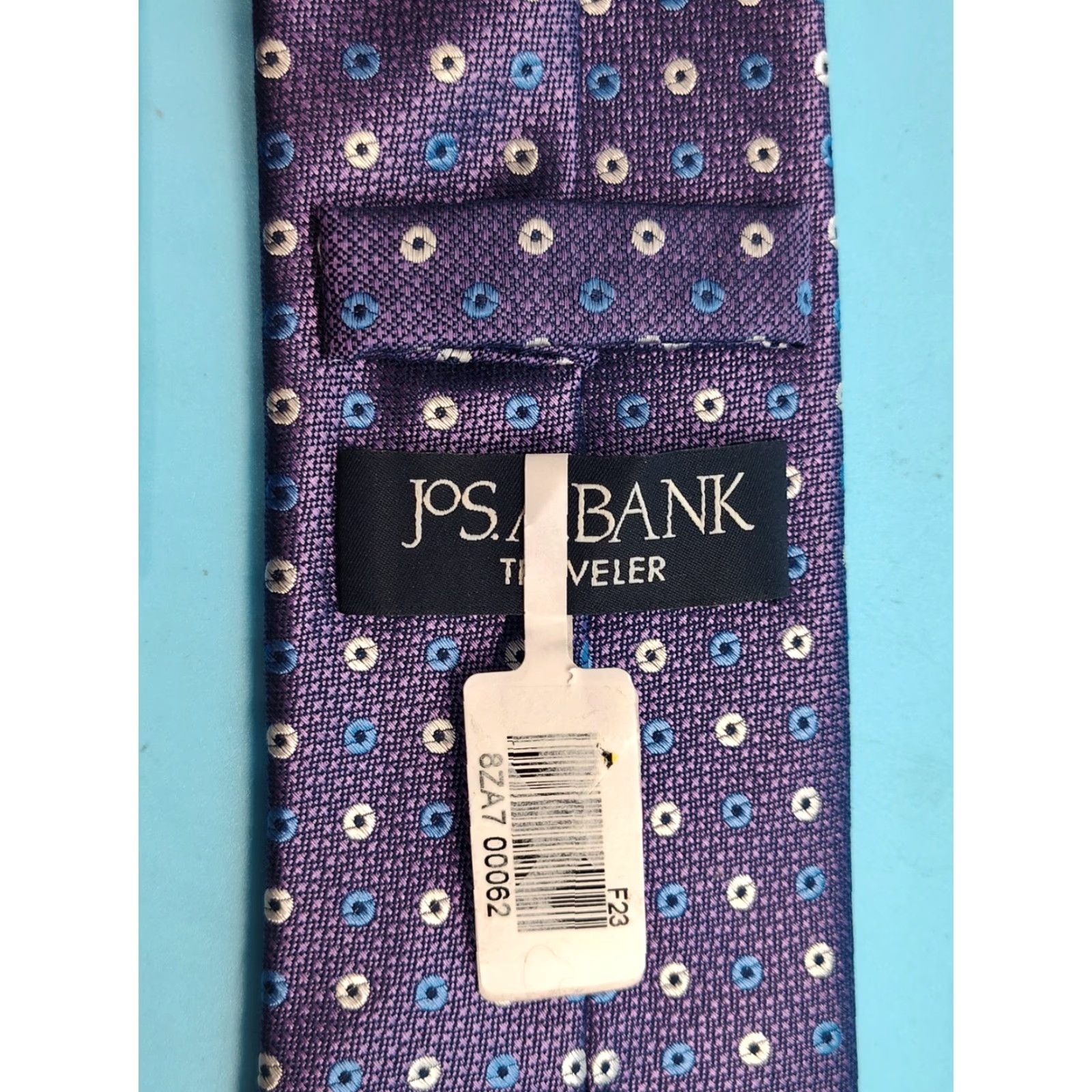 Jos. A. Bank Jos A. Bank Necktie 100% Silk Medallion Purple Blue White Multicolor Designer Men One Size Size ONE SIZE - 7 Thumbnail