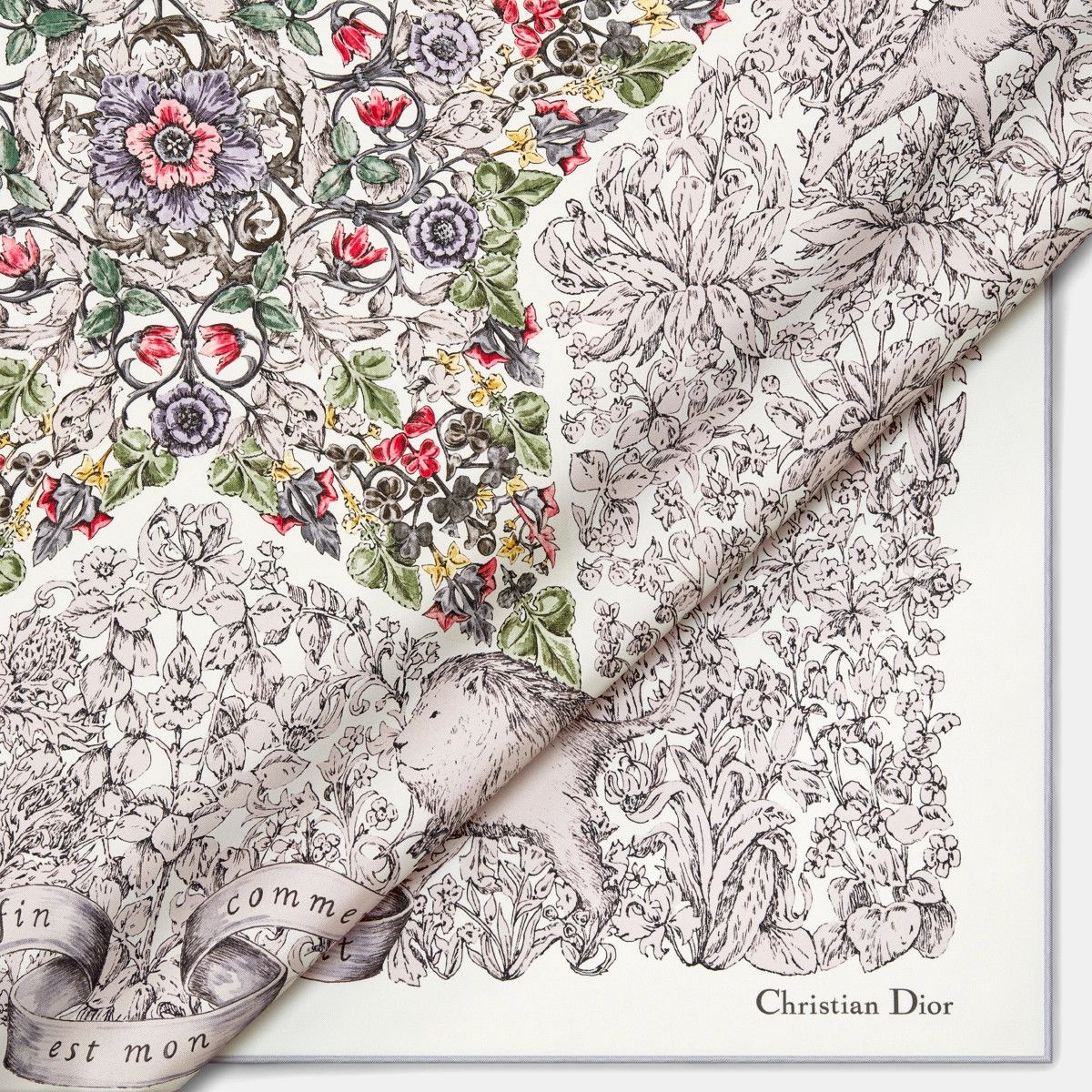 Dior o1bcso1str0226 Size:OS/90 Square Scarf in Multicolor Size ONE SIZE - 2 Thumbnail
