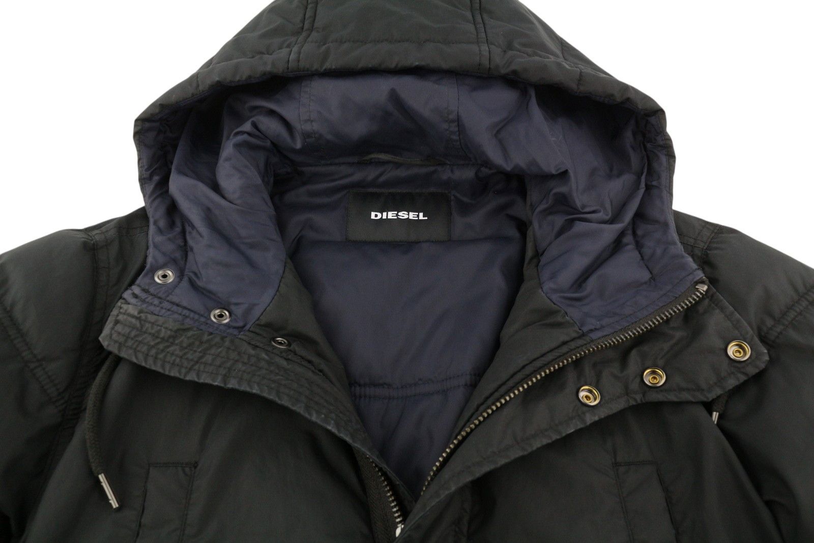 Diesel M Black Full Zip Hooded Insulated Drawstring Lined 86368 Size US M / EU 48-50 / 2 - 5 Thumbnail