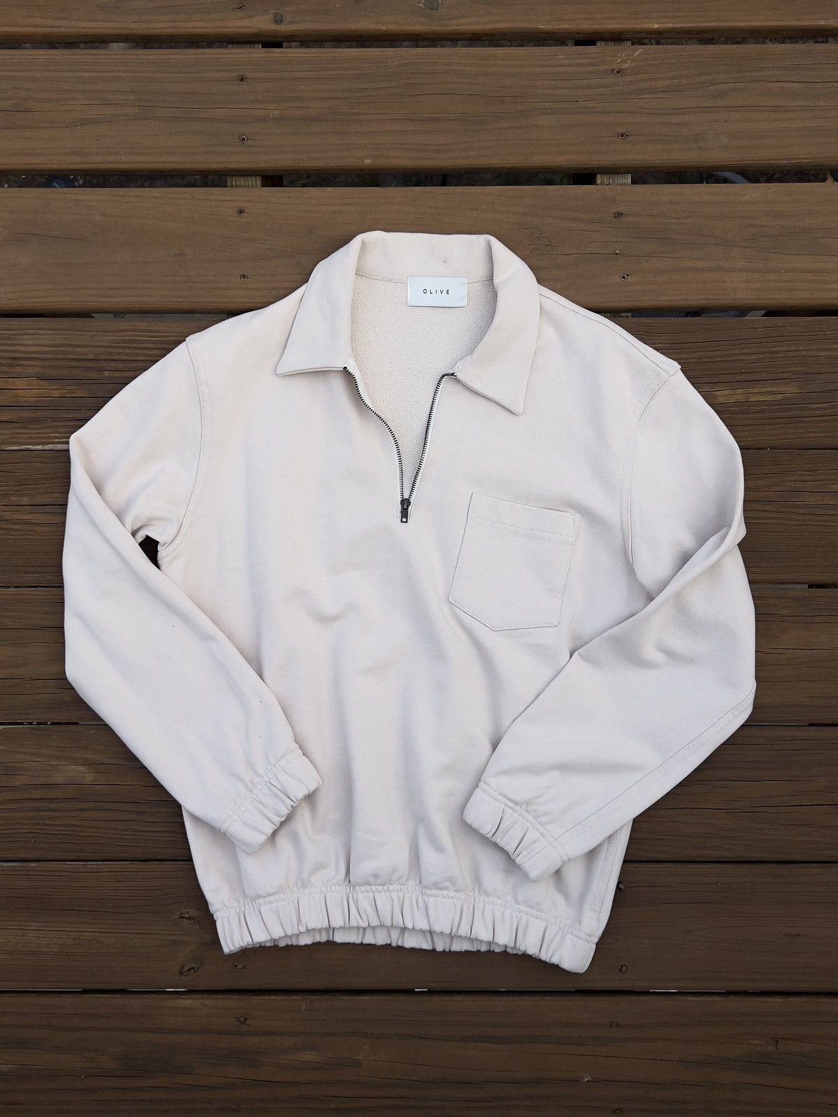 Olive Olive Clothing Cream Cotton Jumper Pullover Size US L / EU 52-54 / 3 - 1 Thumbnail