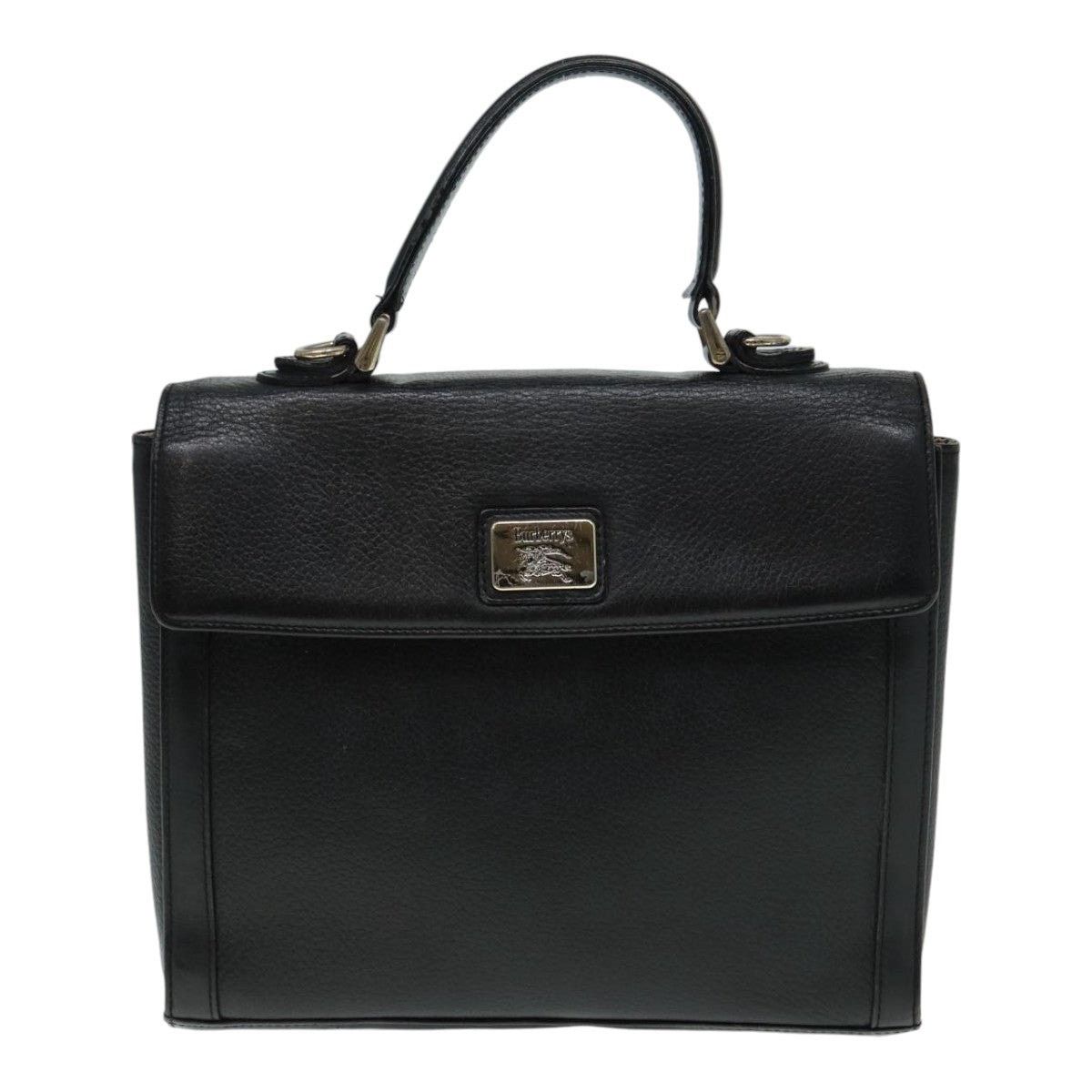 Burberry Burberry Hand Bag Leather Black Silver Size ONE SIZE - 13 Thumbnail