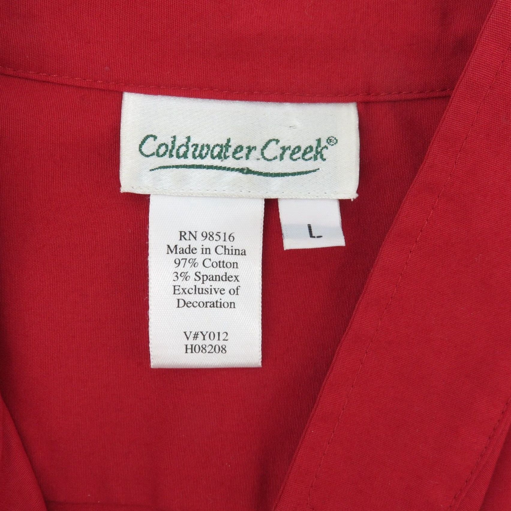 Coldwater Creek Coldwater Creek Blouse Shirt Beaded Flowers Floral Button Long Sleeve Womens L Red Yellow Top Size L / US 10 / IT 46 - 7 Thumbnail