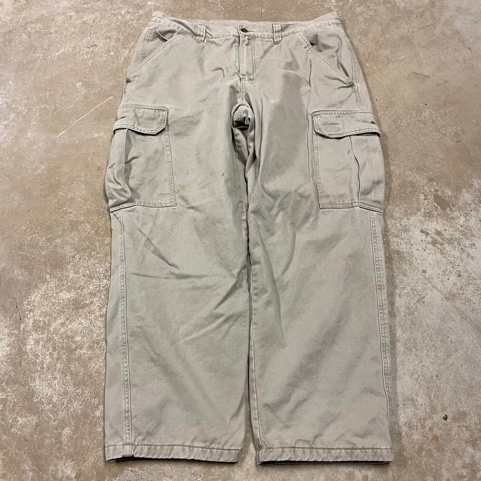 Lee Lee dungarees tan cargo flannel lined pants Size 38x30 Size US 38 / EU 54 - 2 Thumbnail