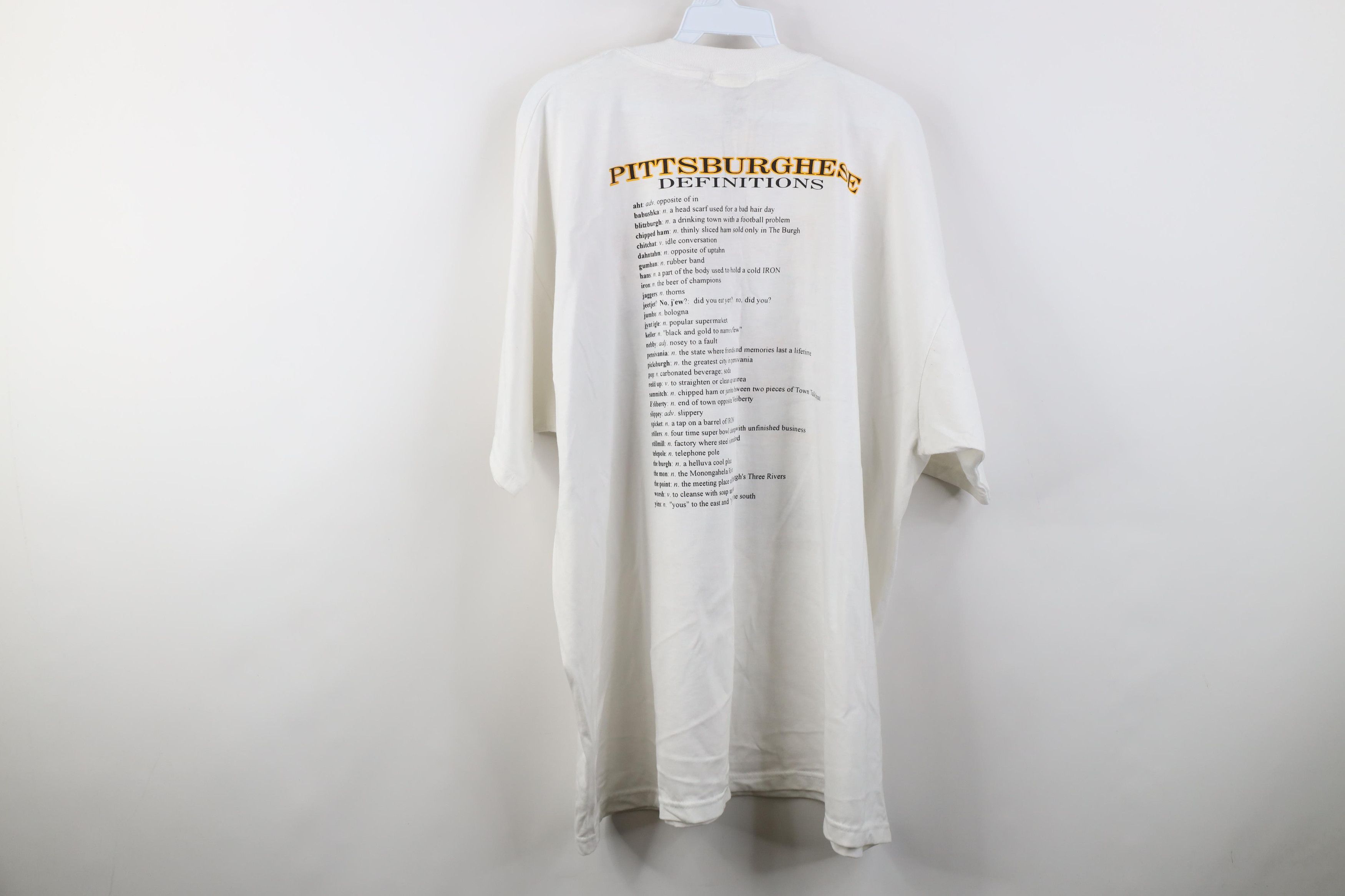 Vintage Deadstock Vintage 90s Pittsburghese Pittsburgh T-Shirt Size US XXL / EU 58 / 5 - 14 Thumbnail