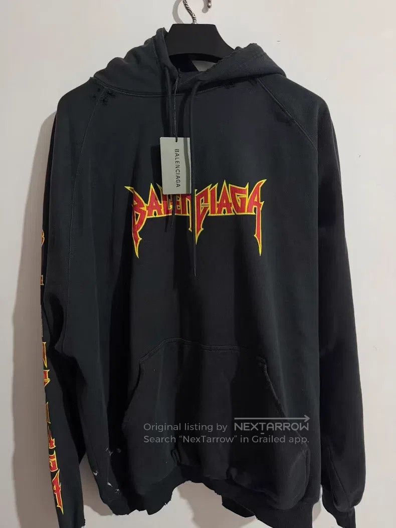 Balenciaga Balenciaga Flame Logo Hooded Sweatshirt Size US L / EU 52-54 / 3 - 1 Thumbnail