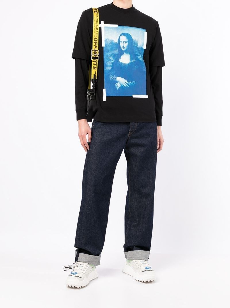 Off-White Black Mona Lisa Double Layer Long Sleeve Logo T-shirt Size US M / EU 48-50 / 2 - 4 Thumbnail