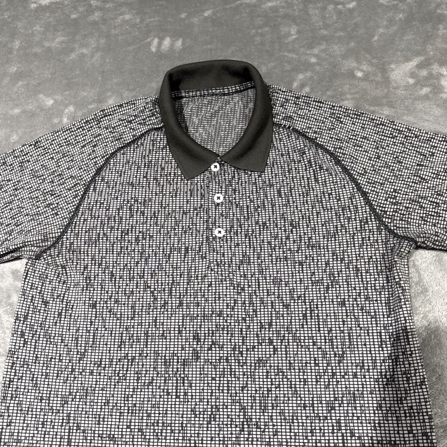 Lululemon Lululemon Metal Vent Tech Polo Shirt Short Sleeve Geometric Print Mens Small Grey Regular Fit Golf Tennis Size US S / EU 44-46 / 1 - 2 Thumbnail
