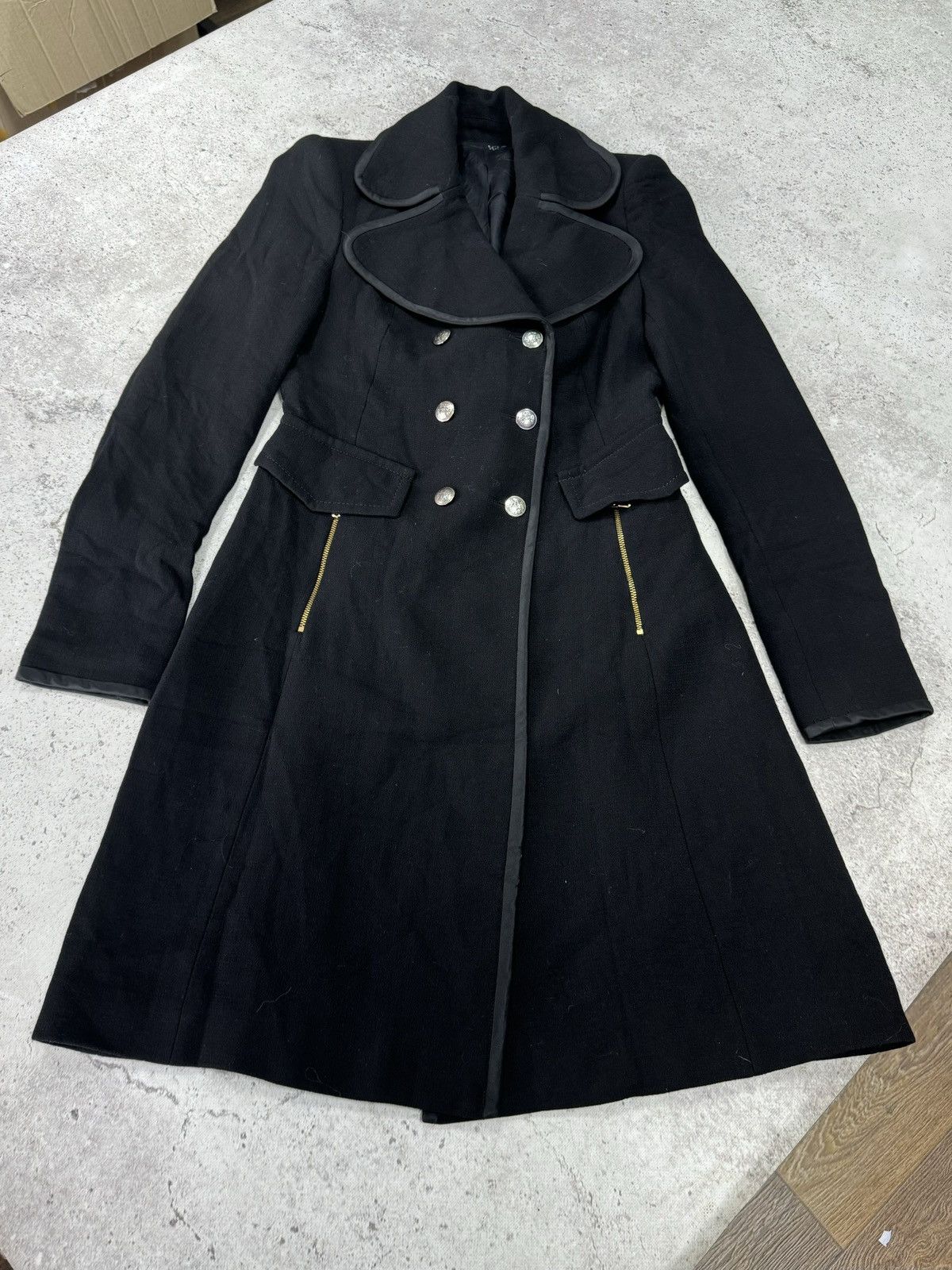 【 VINTAGE 】 Napoleon Trench Coat Vintage Napoleon Button Long Jacket Trench Coat