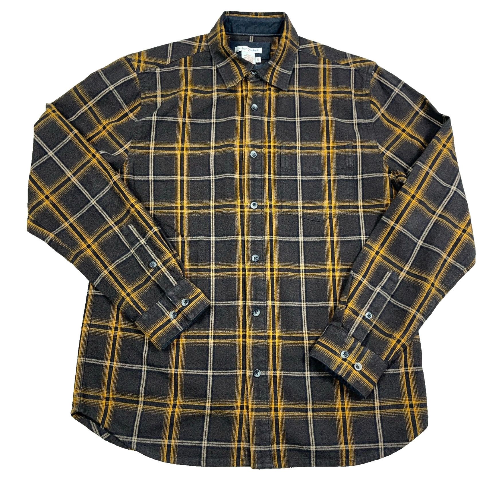 Carbon2Cobalt Carbon 2 Cobalt Shirt Men Small Brown Plaid Button Up Cotton Adult Regular Long Sleeve Casual Camp Size US S / EU 44-46 / 1 - 2 Thumbnail