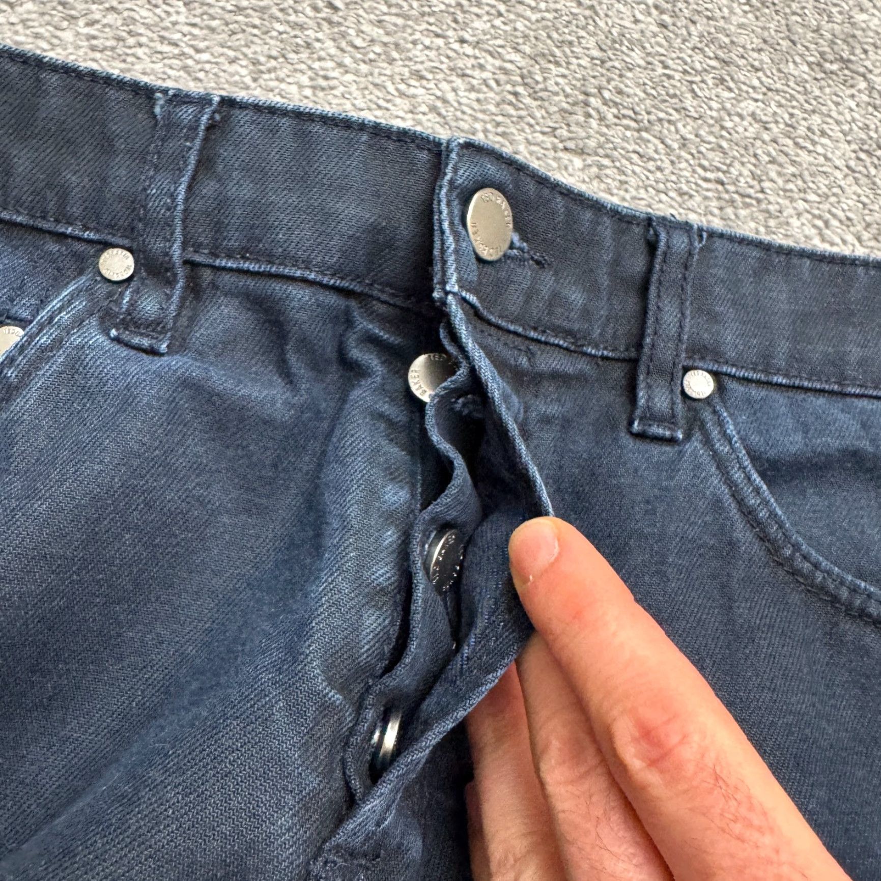 Ted Baker Ted Baker London Jeans Denim Straight Leg Button Fly Mens 32 Blue Dark Wash 5-Pocket Regular Size US 32 / EU 48 - 6 Thumbnail
