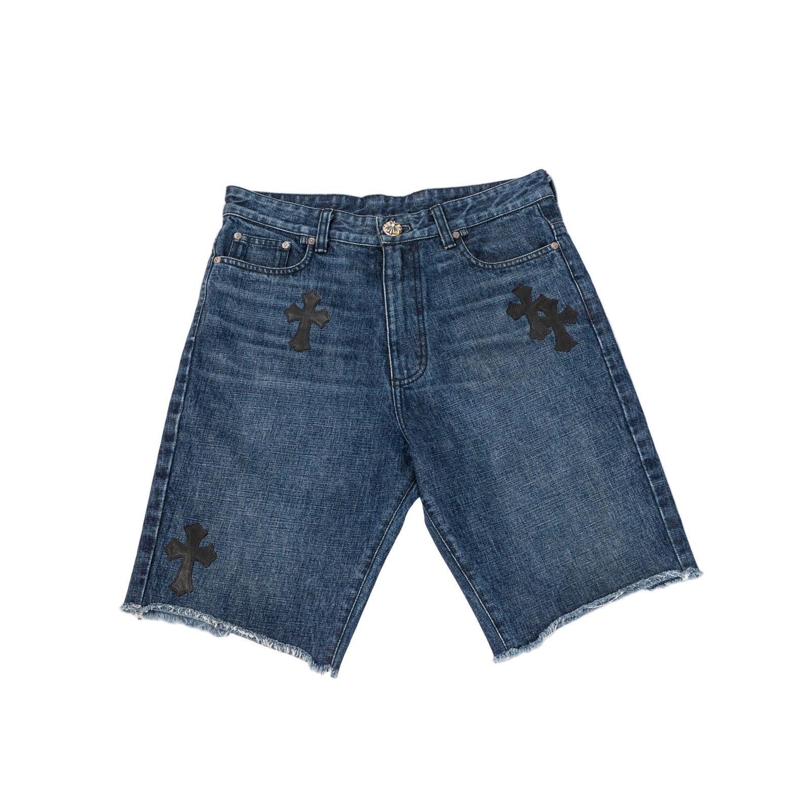 Chrome Hearts Denim Black Cross Patch Shorts Size US 28 / EU 44 - 1 Thumbnail