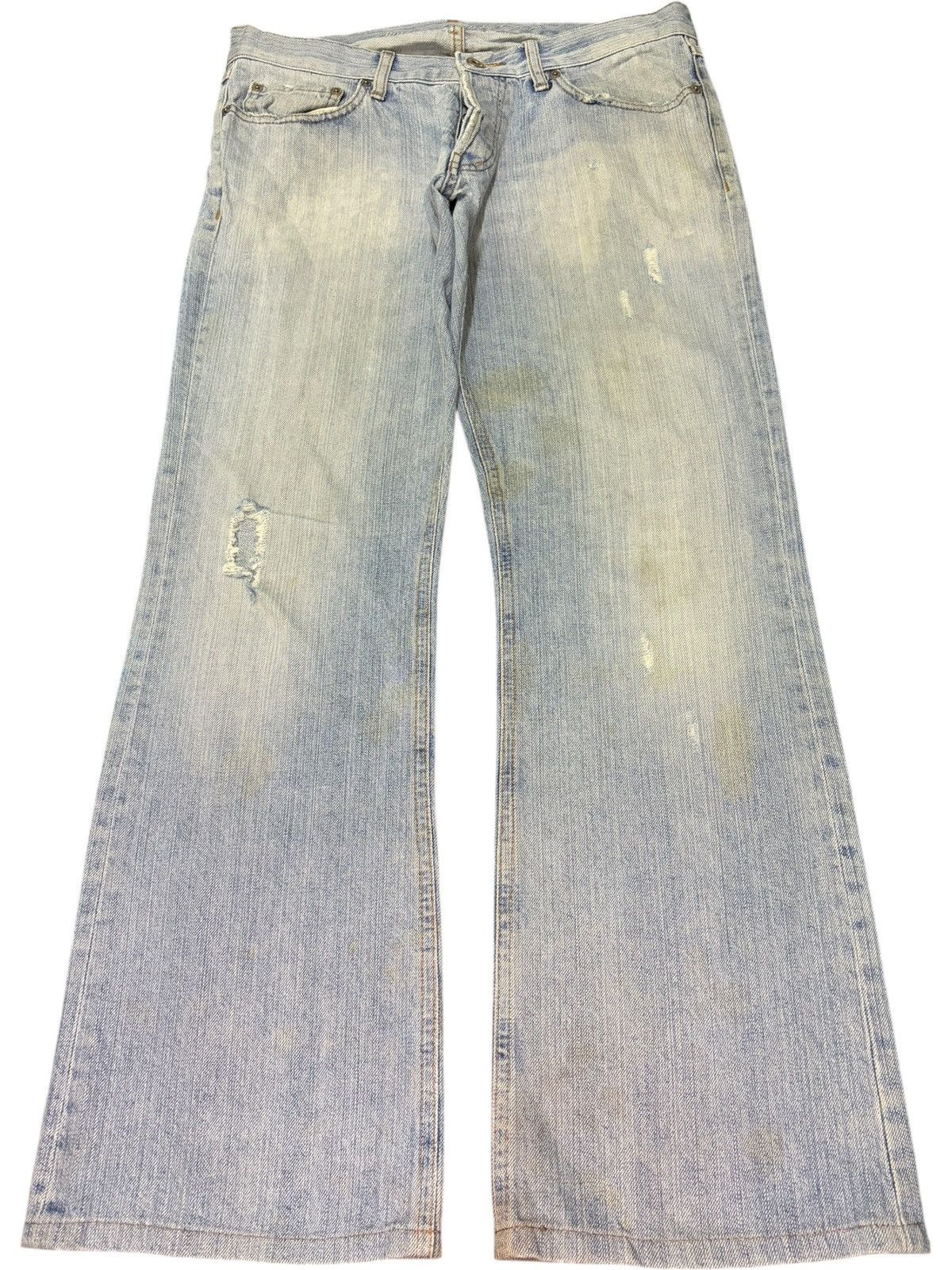 Burberry Vintage Burberry Black Label Distress Flare Jeans Size 32" / US 10 / IT 46 - 1 Thumbnail