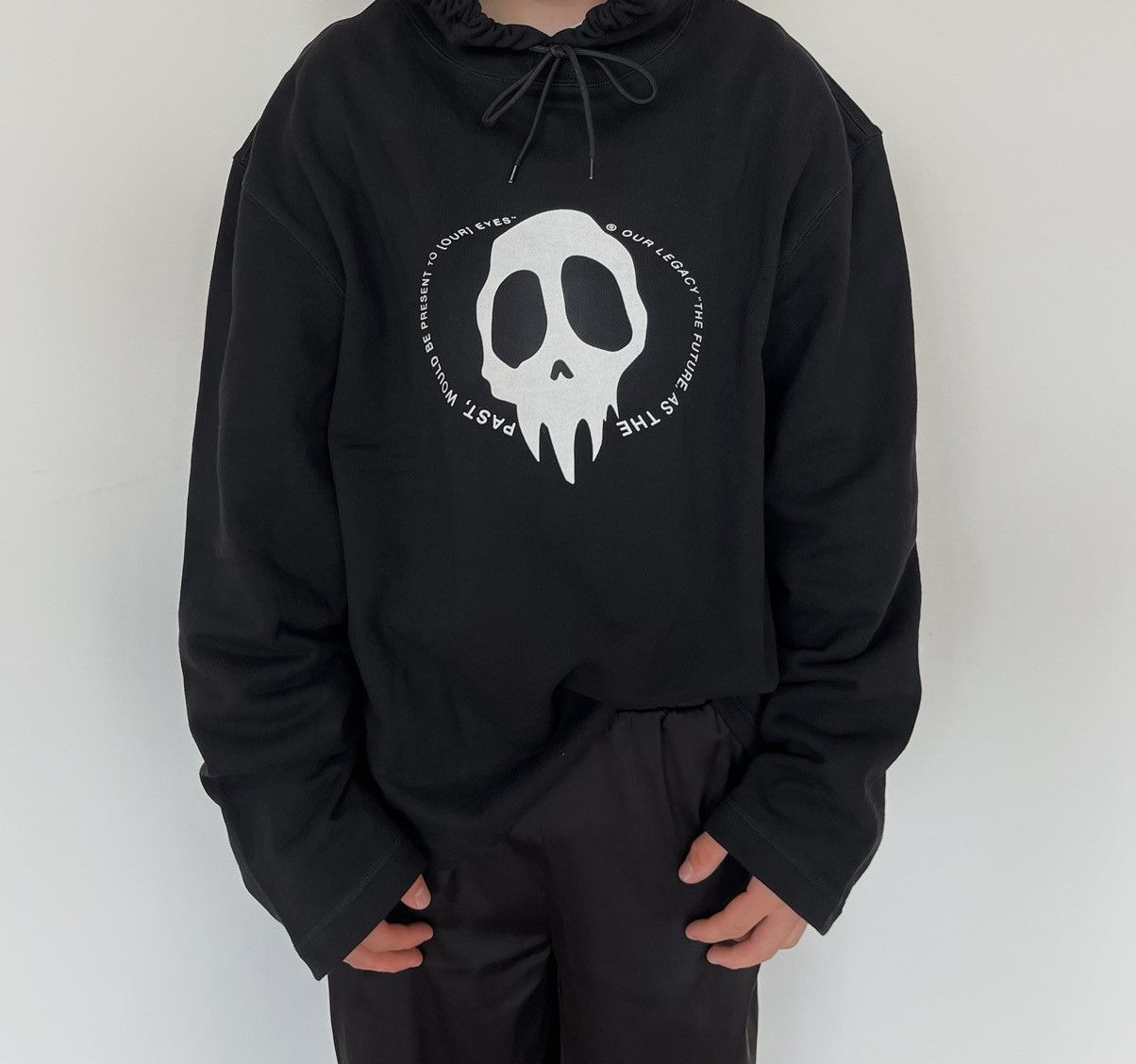 【OUR LEGACY】 Loose Hoodie Maverick Skull Print Black 9473_33d30a7cd8-w2226ls_3843-