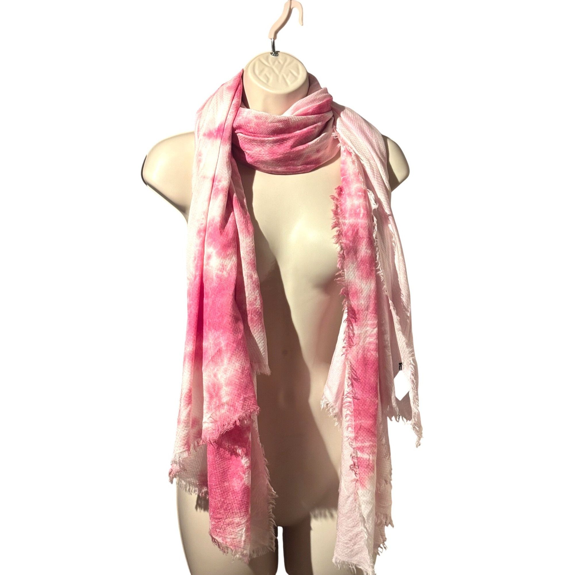 Steve Madden Steve Madden Two-Tone Tie-Dyed Scarf, OS, PInk Size ONE SIZE - 7 Thumbnail